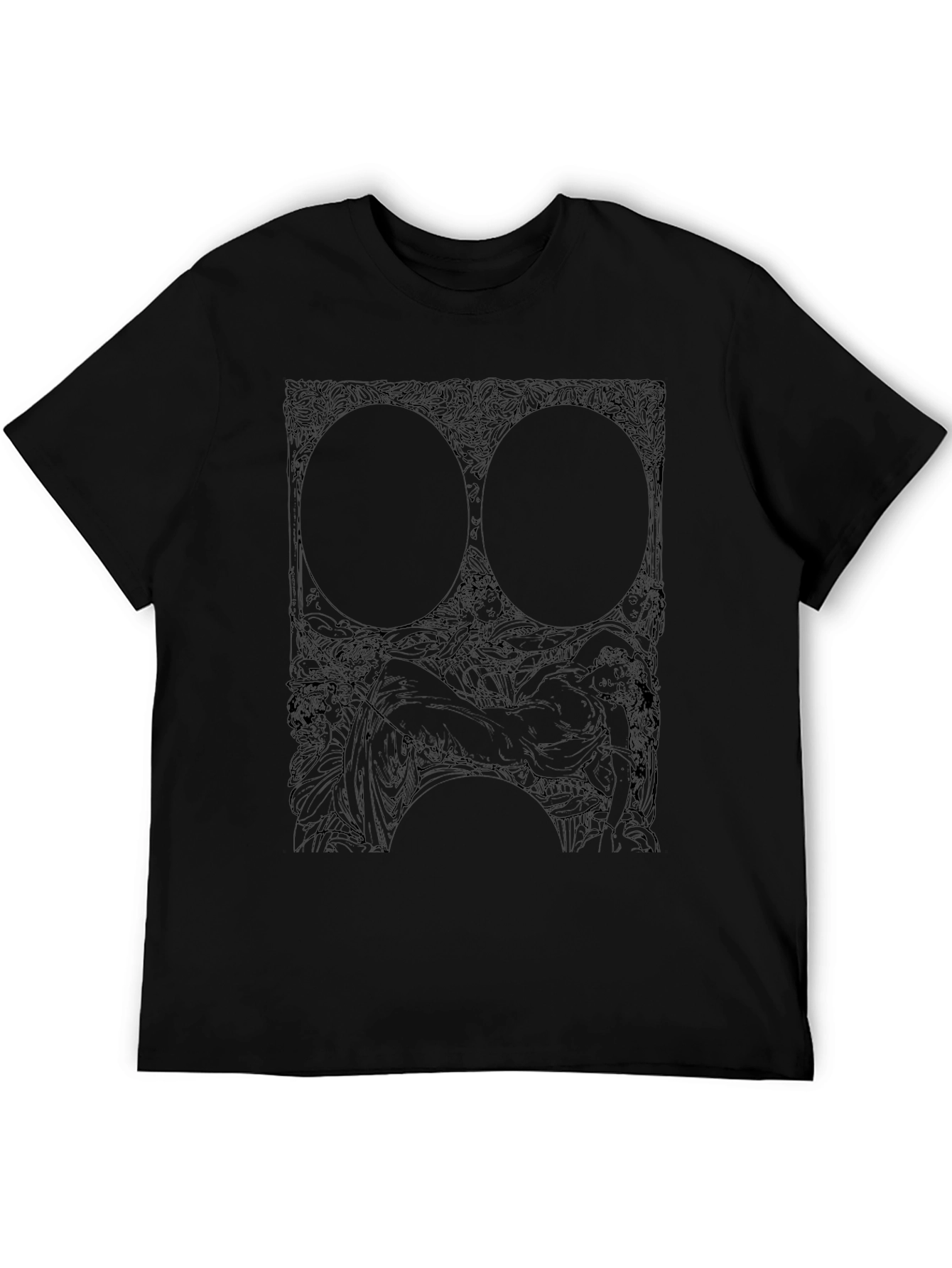 Unique Graphic Print Black Tee