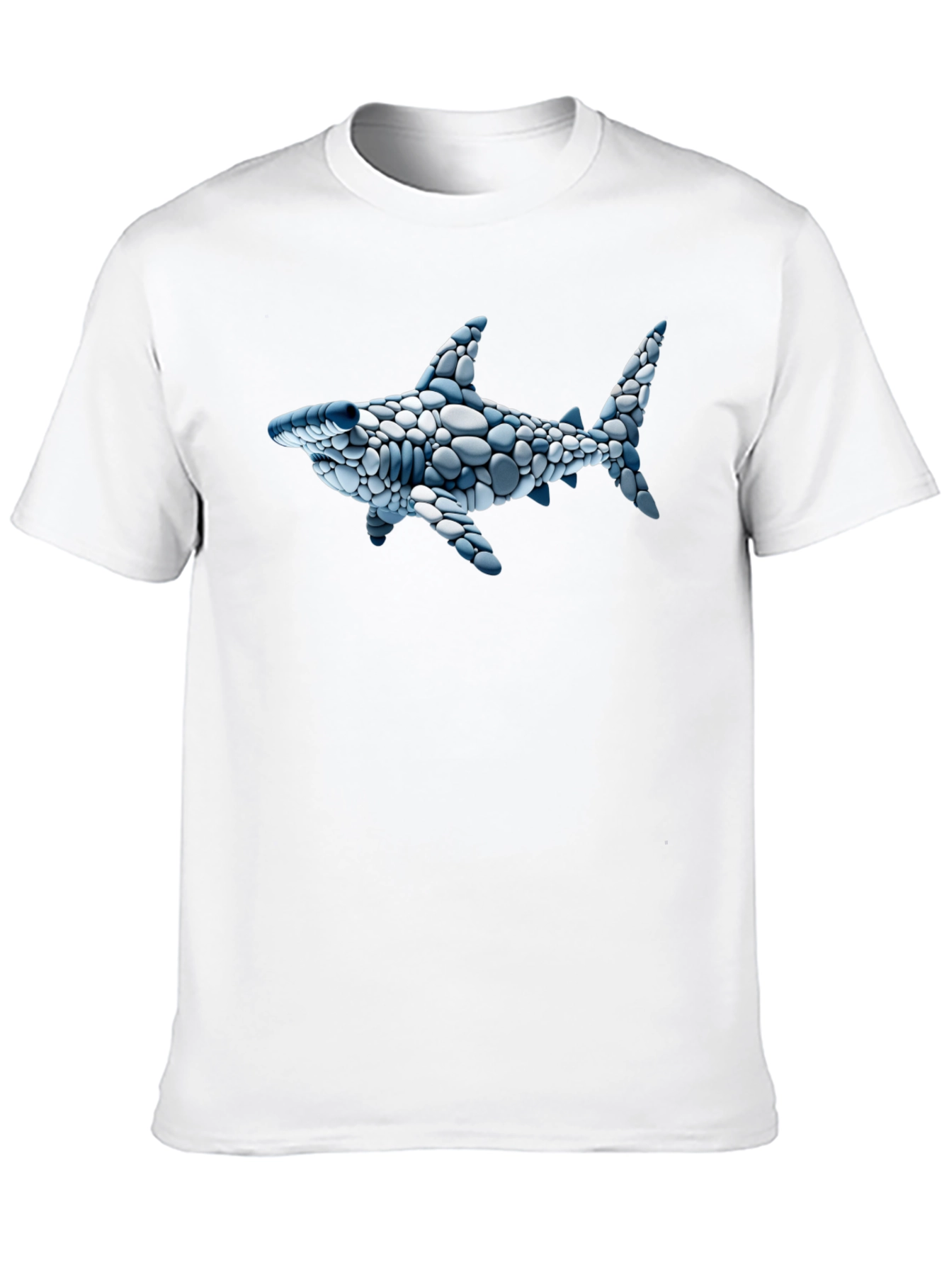 Cool Shark Pebble Art Graphic Tee - Black
