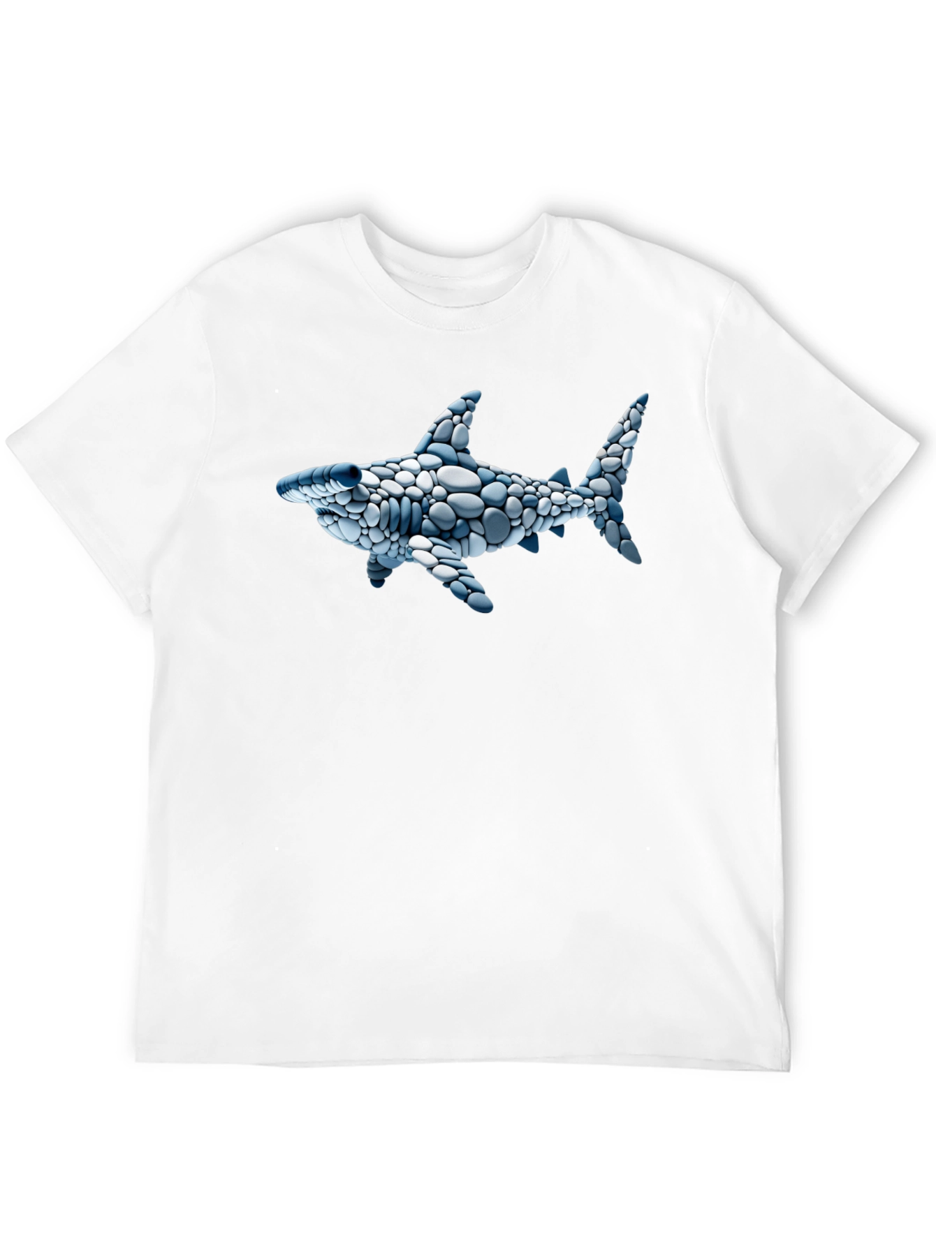 Cool Shark Pebble Art Graphic Tee - Black