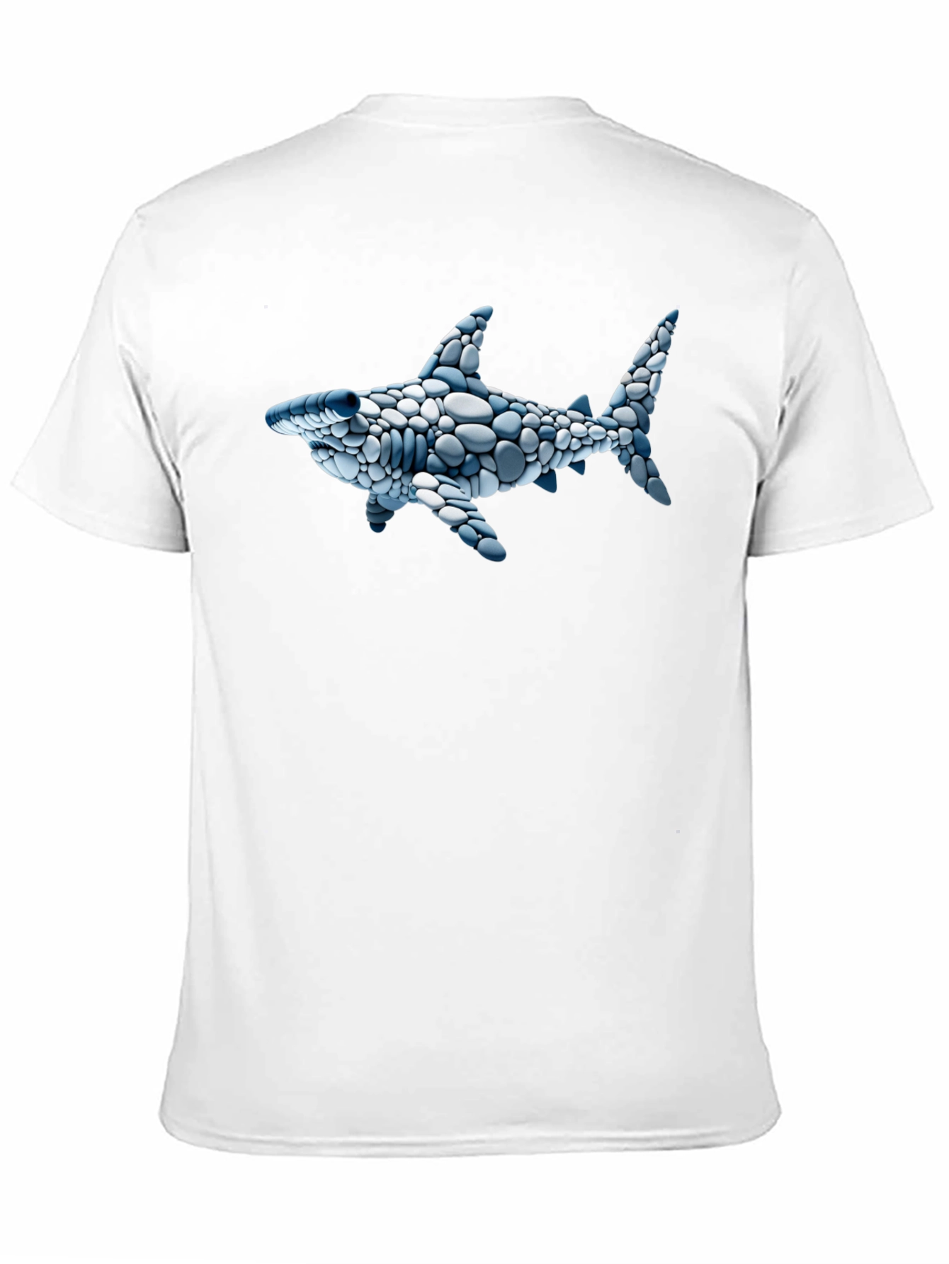 Cool Shark Pebble Art Graphic Tee - Black