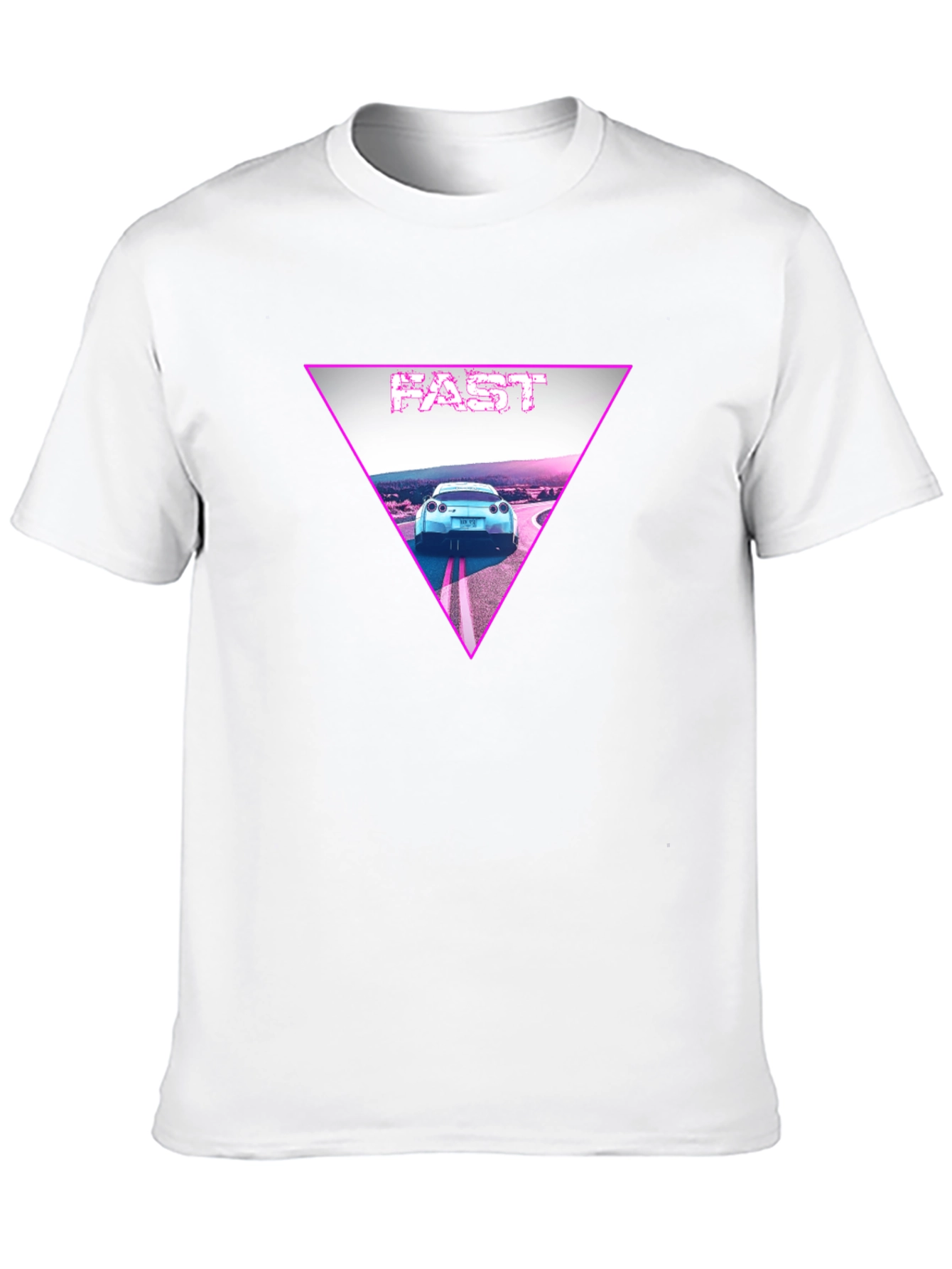 Fast Car Triangle Graphic T-Shirt