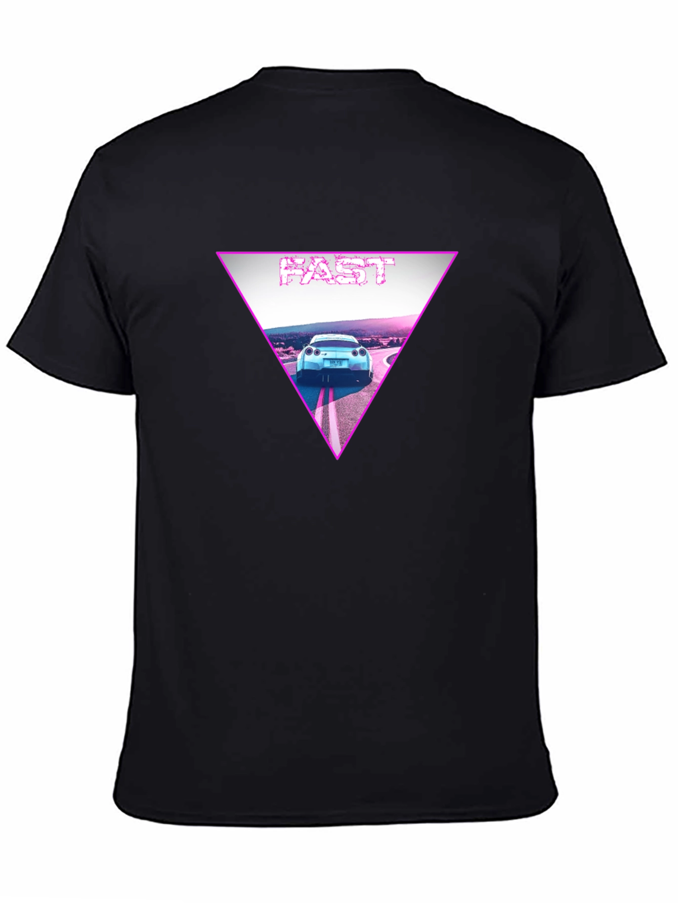 Fast Car Triangle Graphic T-Shirt