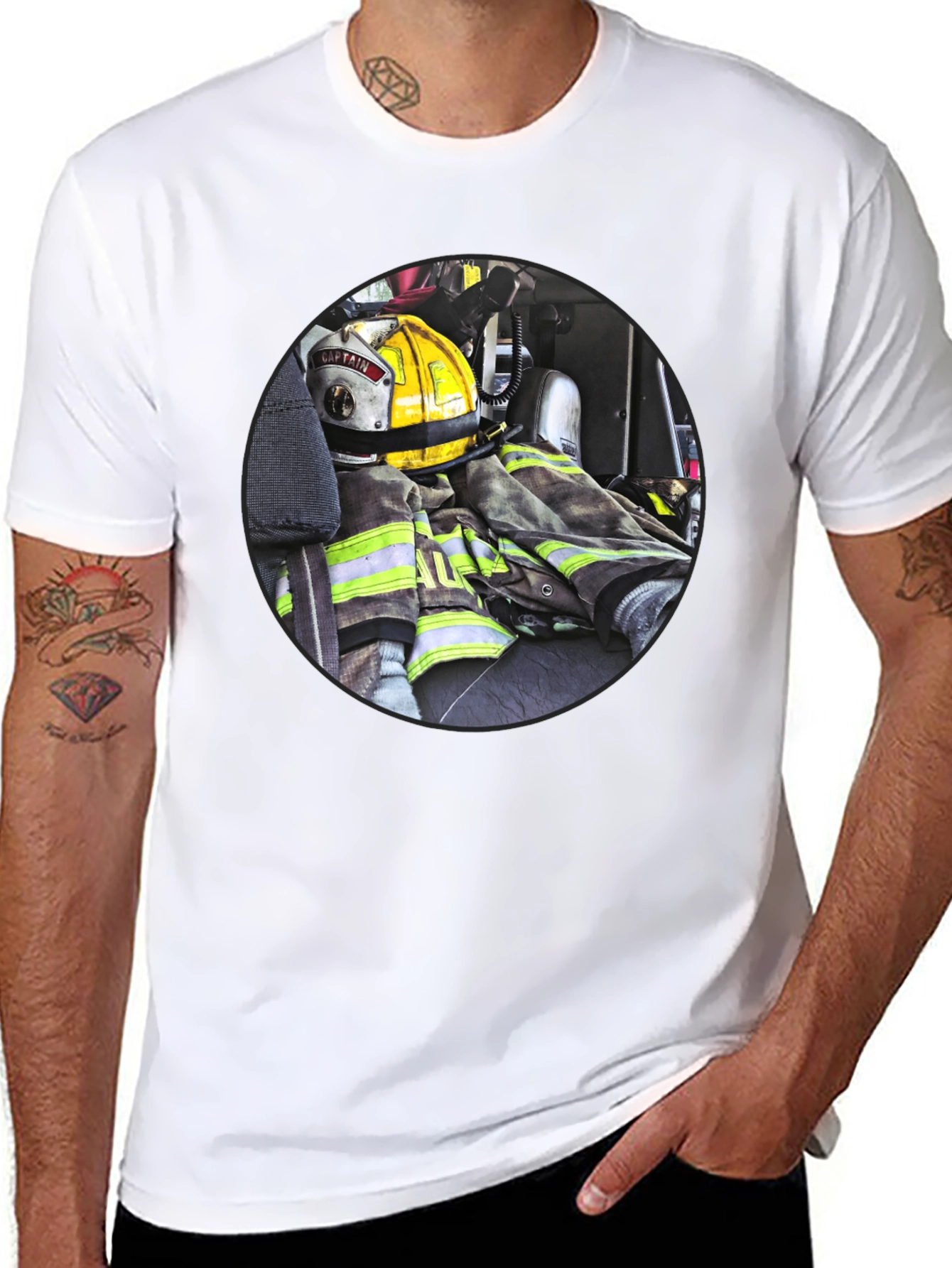 Firefighter Gear Graphic Tee - Bold & Durable