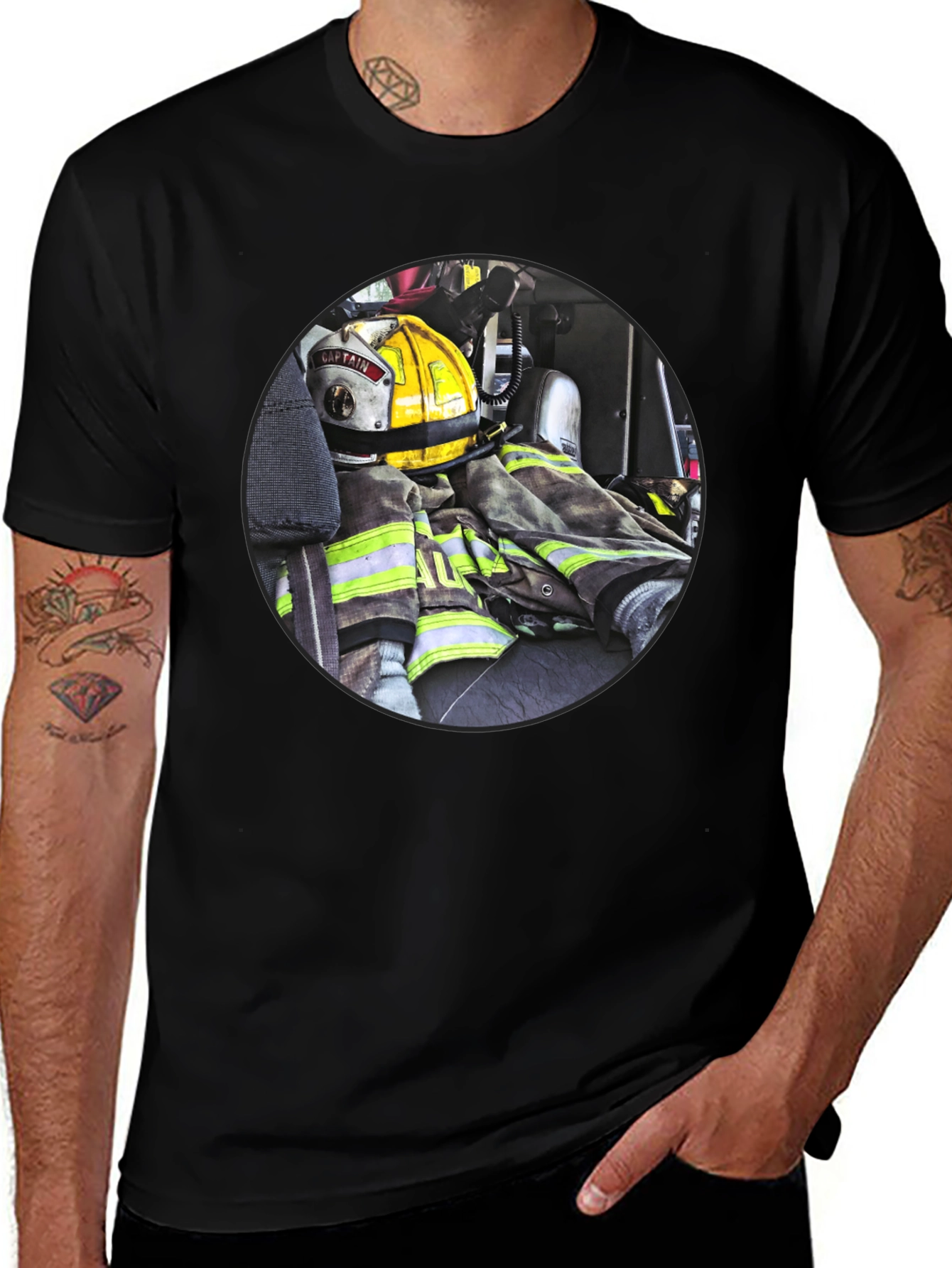 Firefighter Gear Graphic Tee - Bold & Durable