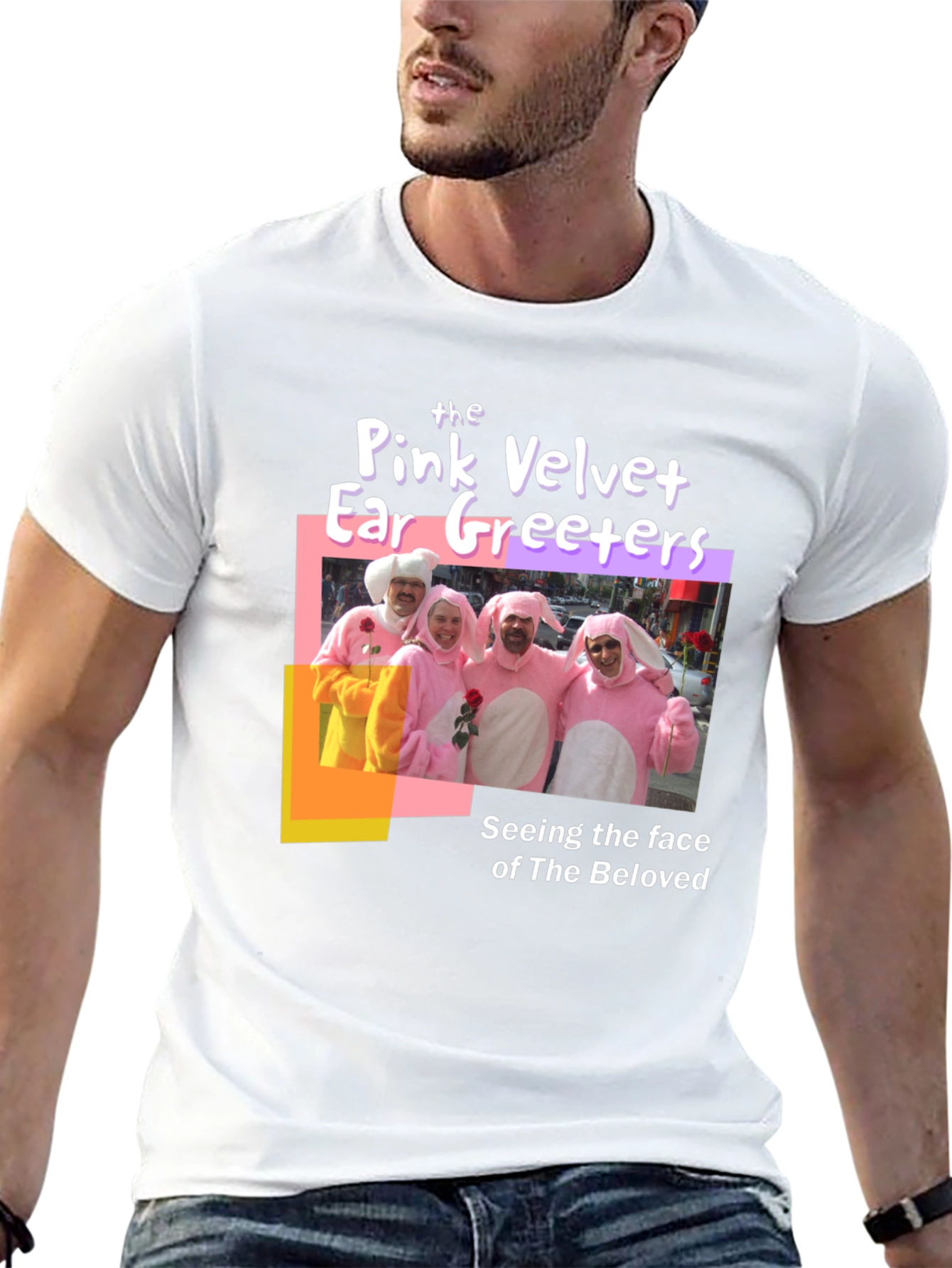 Pink Velvet Ear Greeters Graphic T-Shirt
