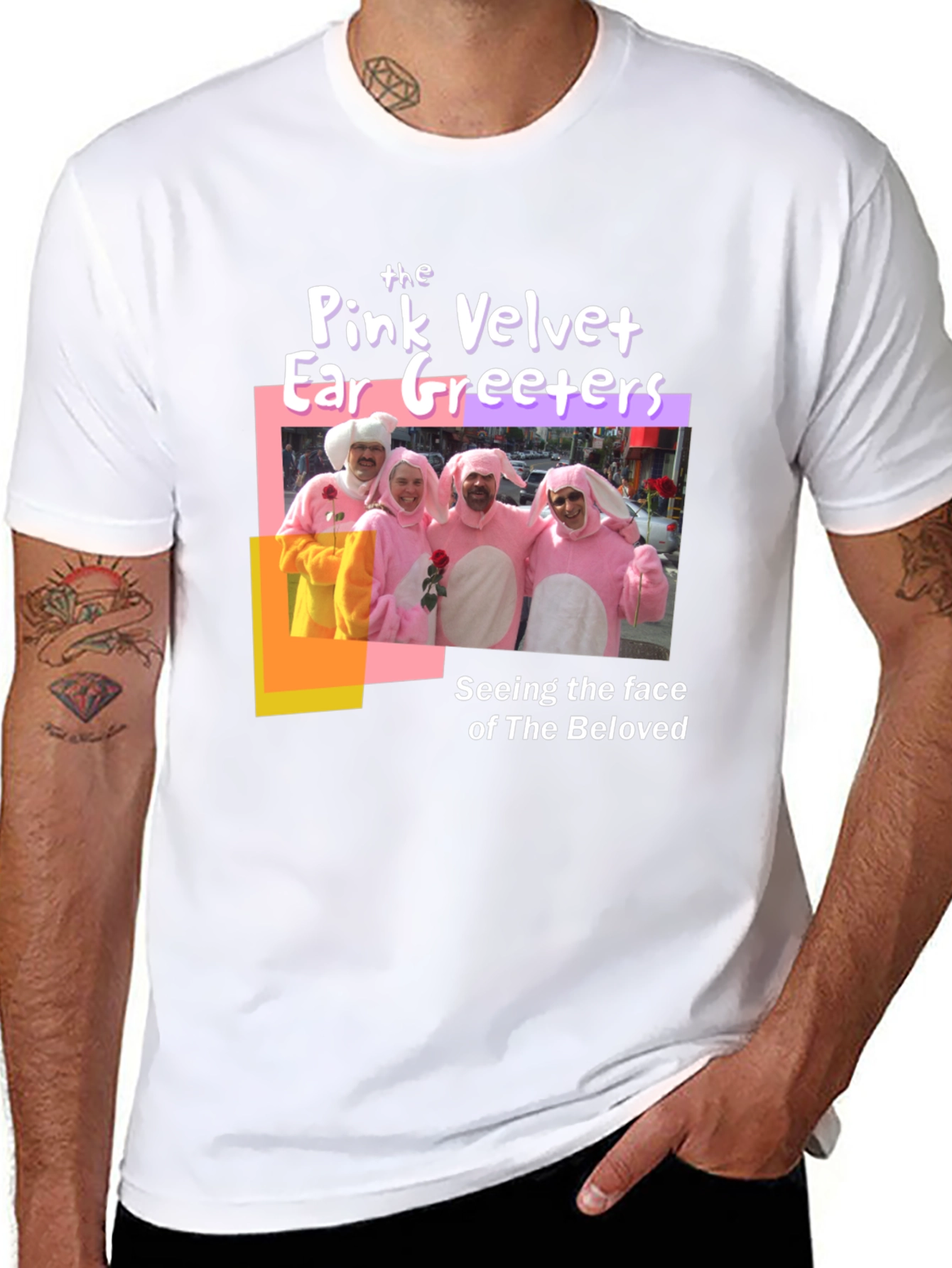 Pink Velvet Ear Greeters Graphic T-Shirt