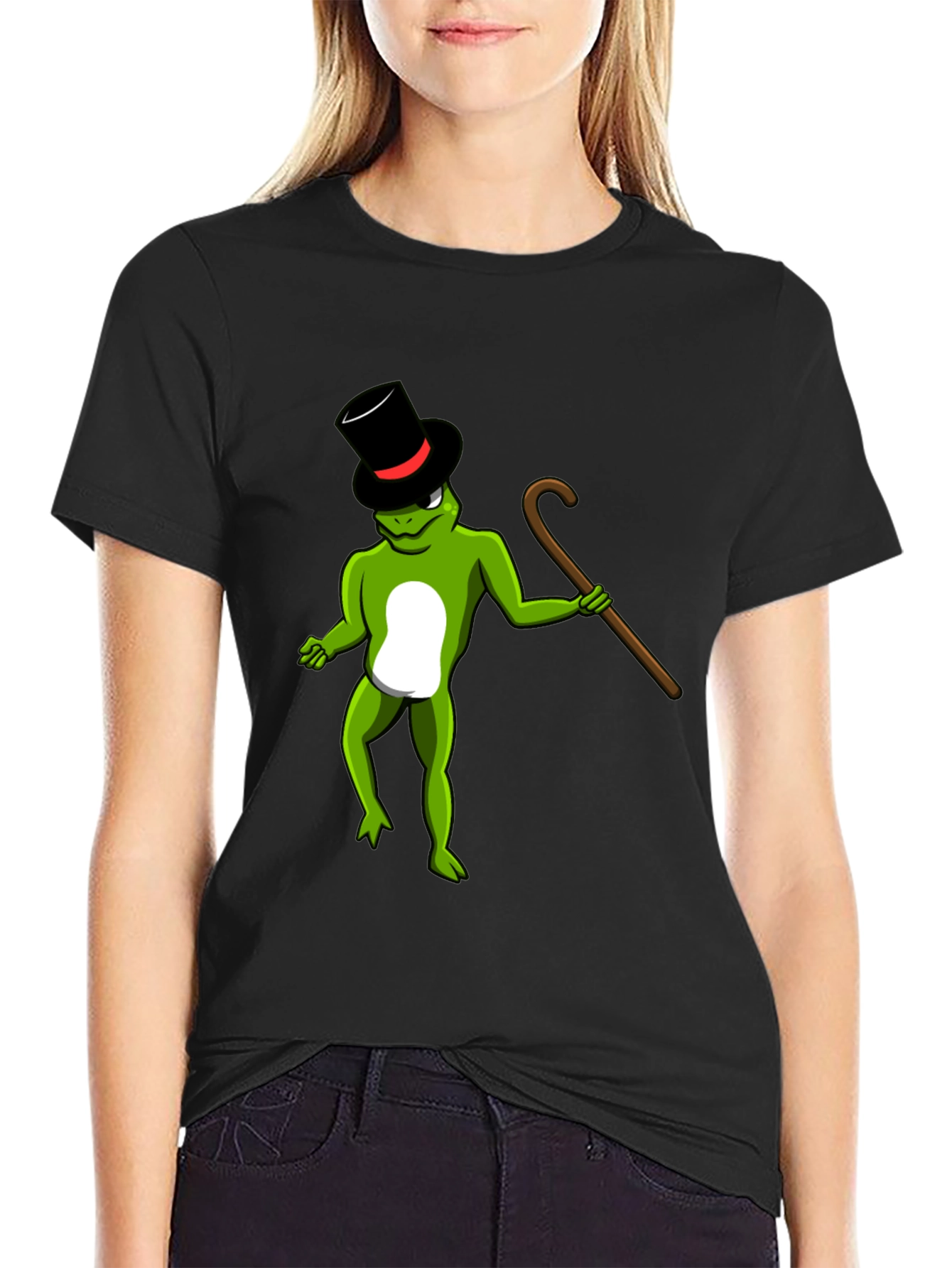 Frog with Cane Graphic Tee - Fun & Stylish