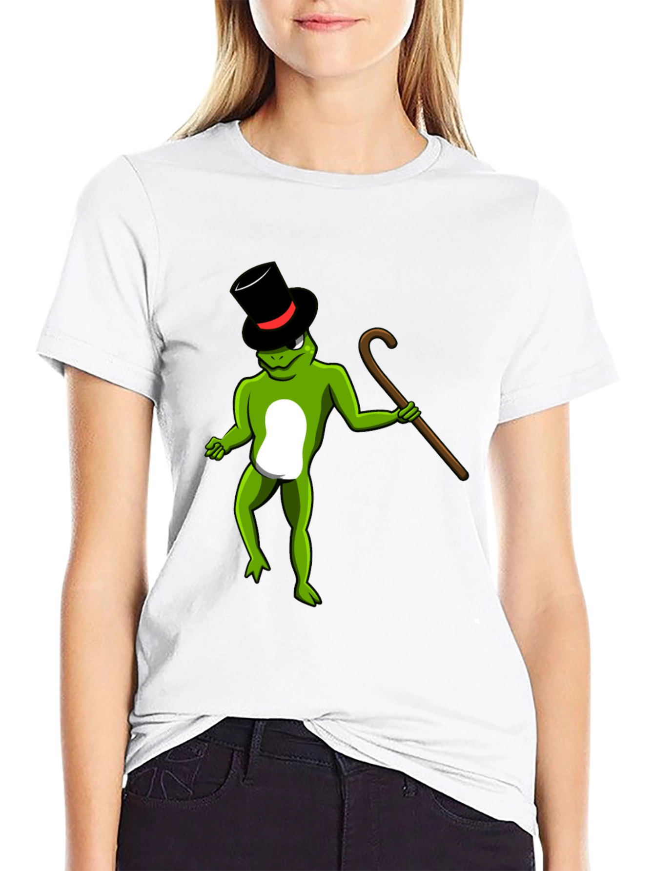 Frog with Cane Graphic Tee - Fun & Stylish