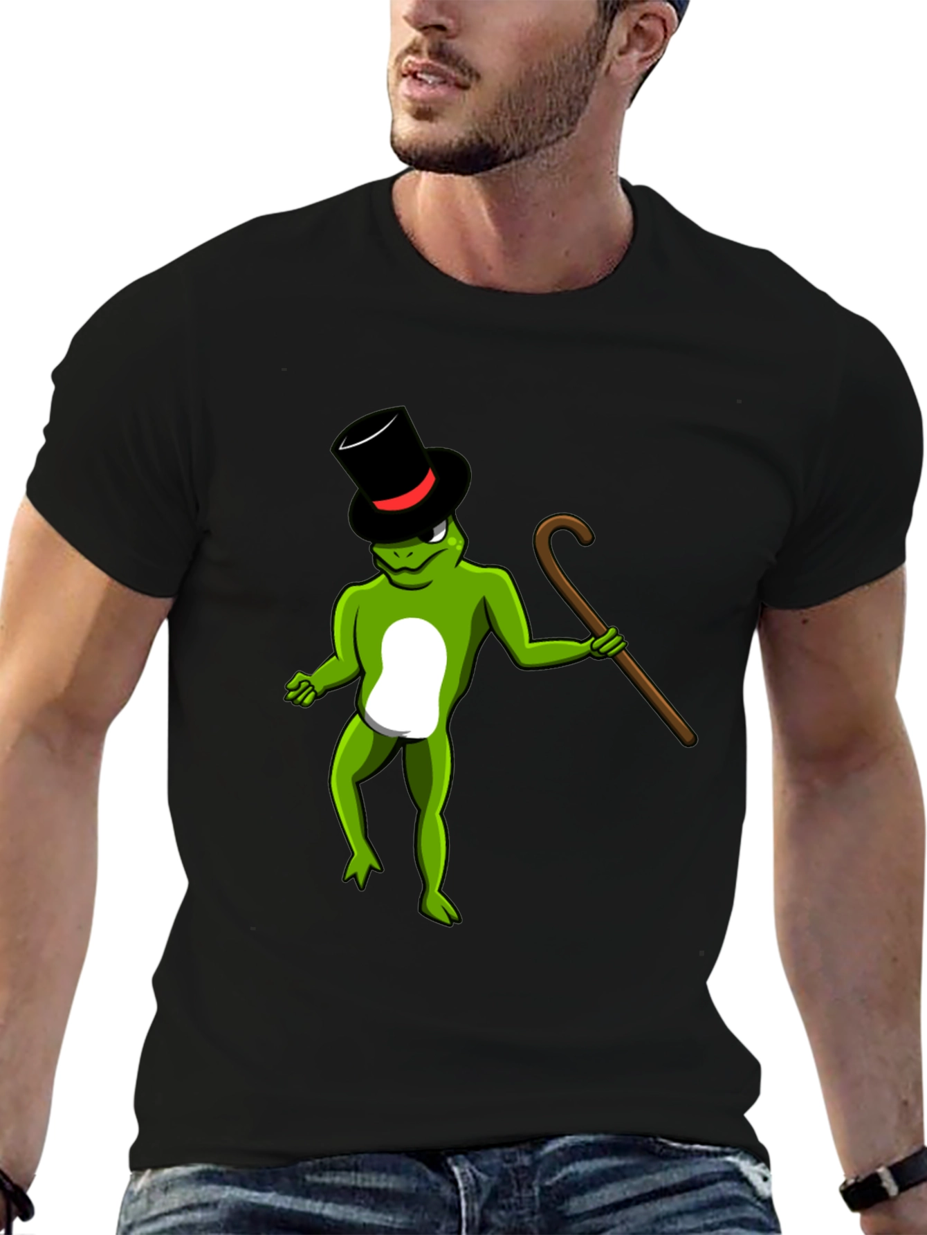 Frog with Cane Graphic Tee - Fun & Stylish