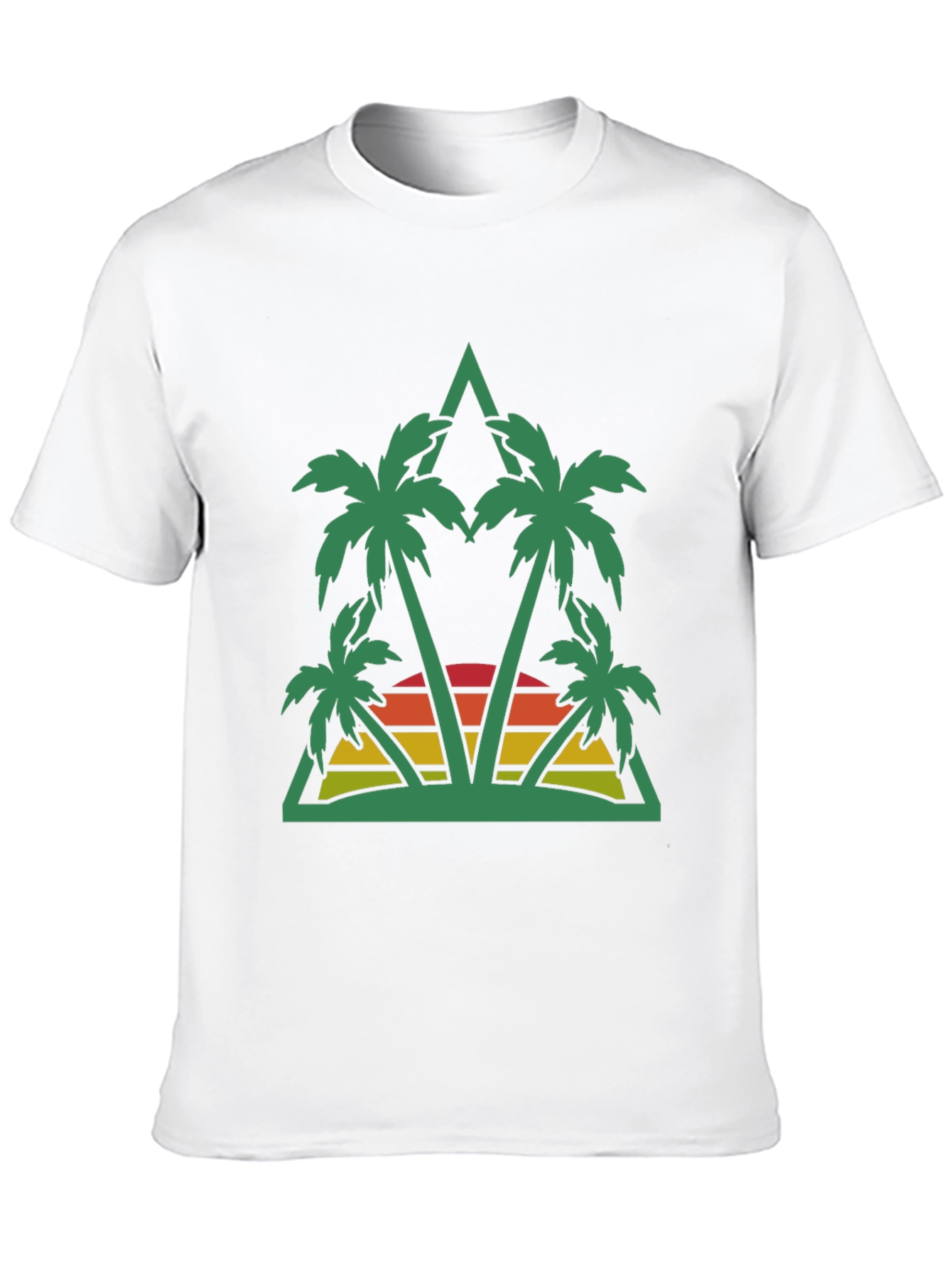 Tropical Palm Sunset Graphic Tee - Black