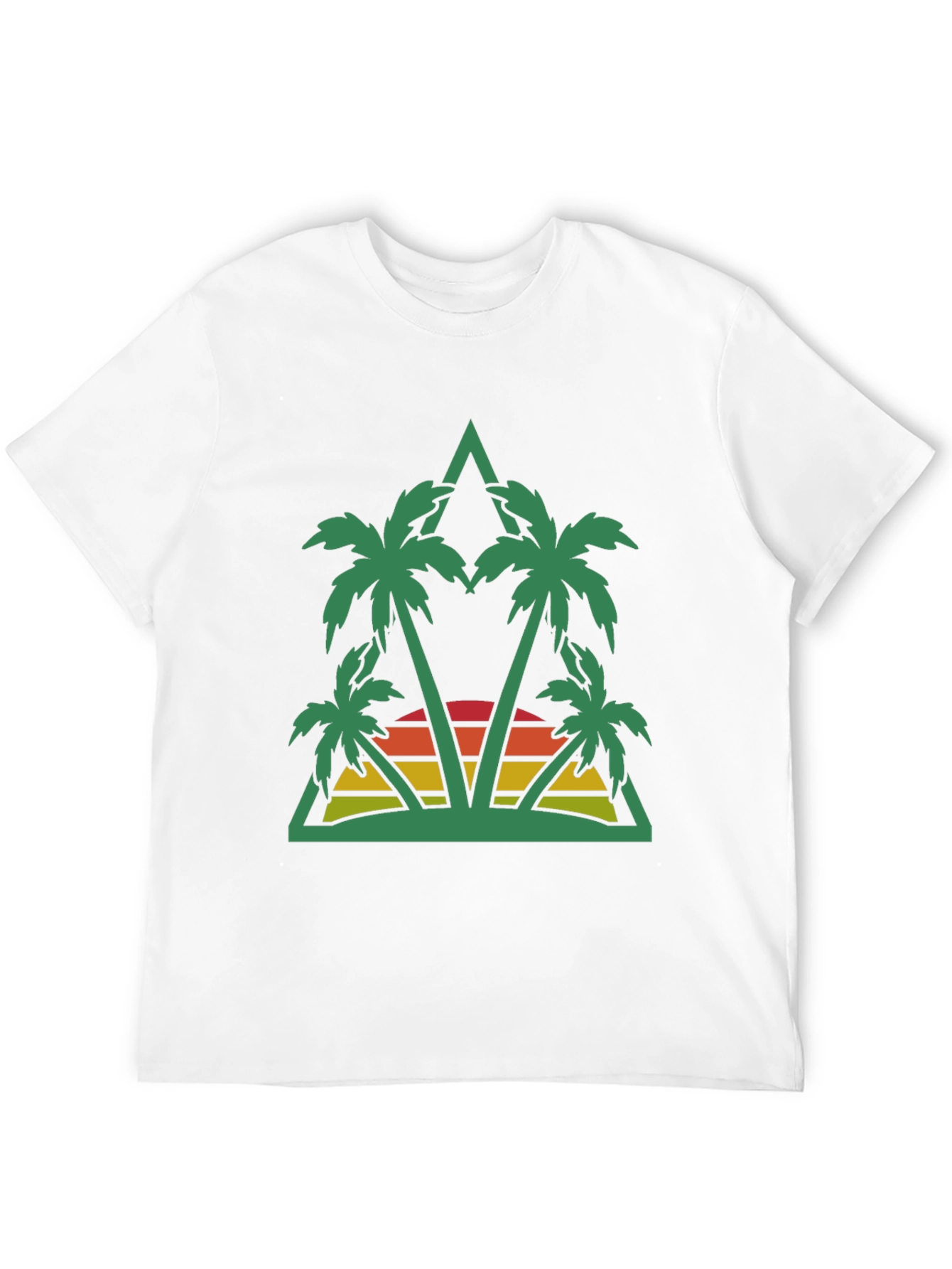 Tropical Palm Sunset Graphic Tee - Black