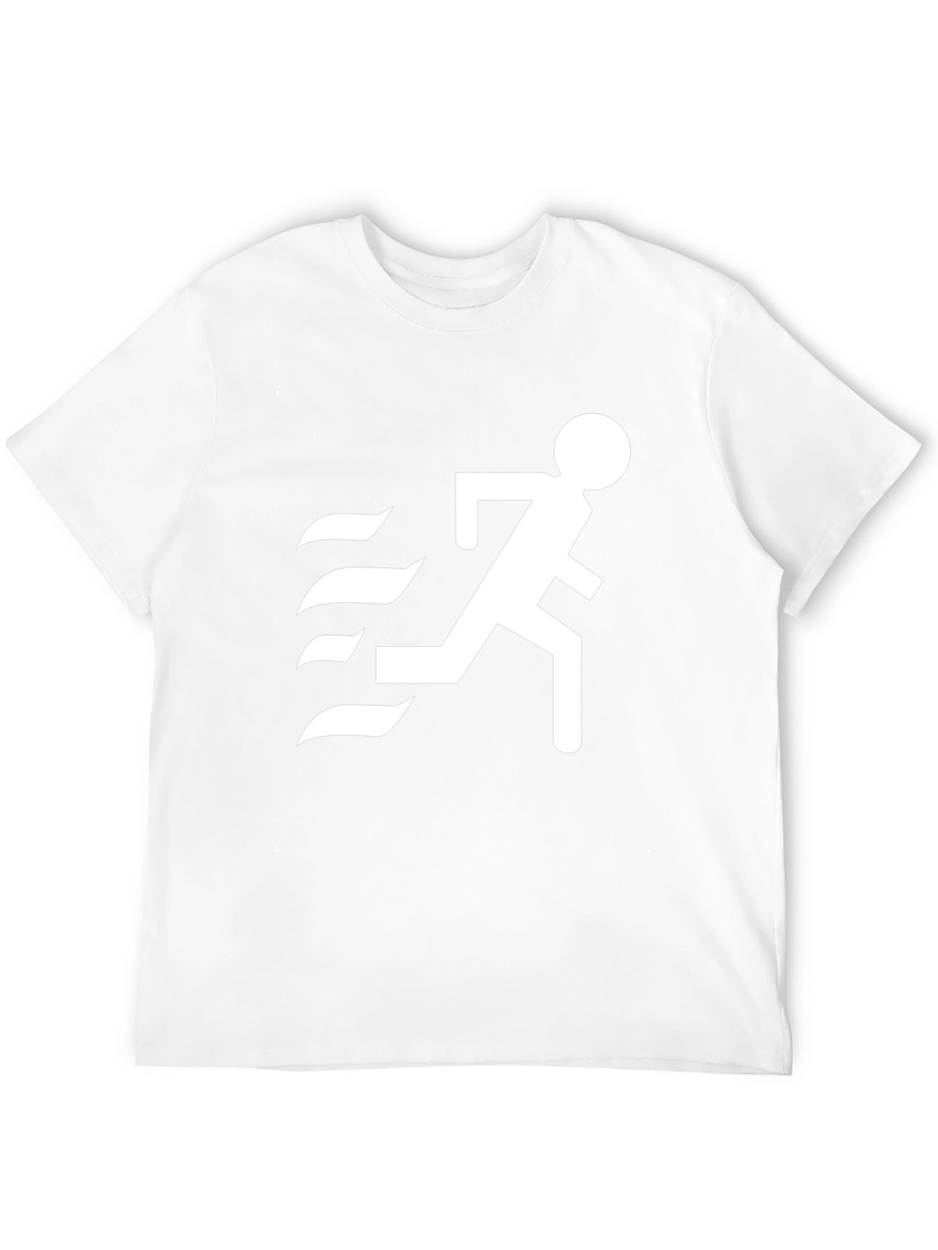 Mens Black T-Shirt with Running Figure Graphic