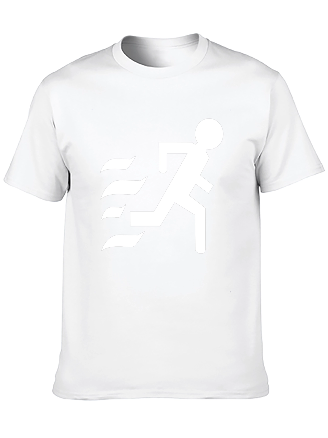 Mens Black T-Shirt with Running Figure Graphic