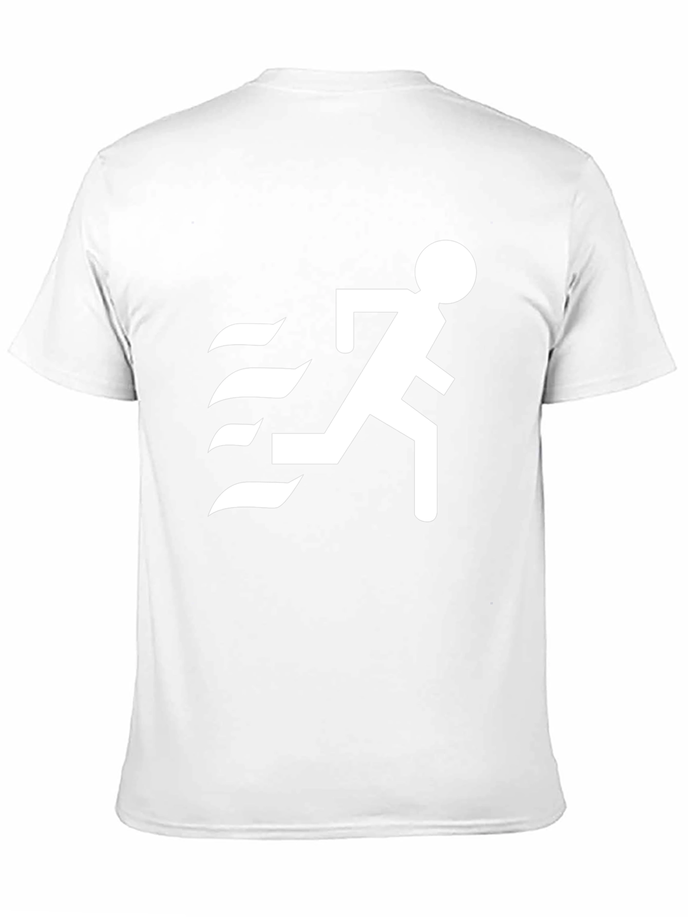 Mens Black T-Shirt with Running Figure Graphic