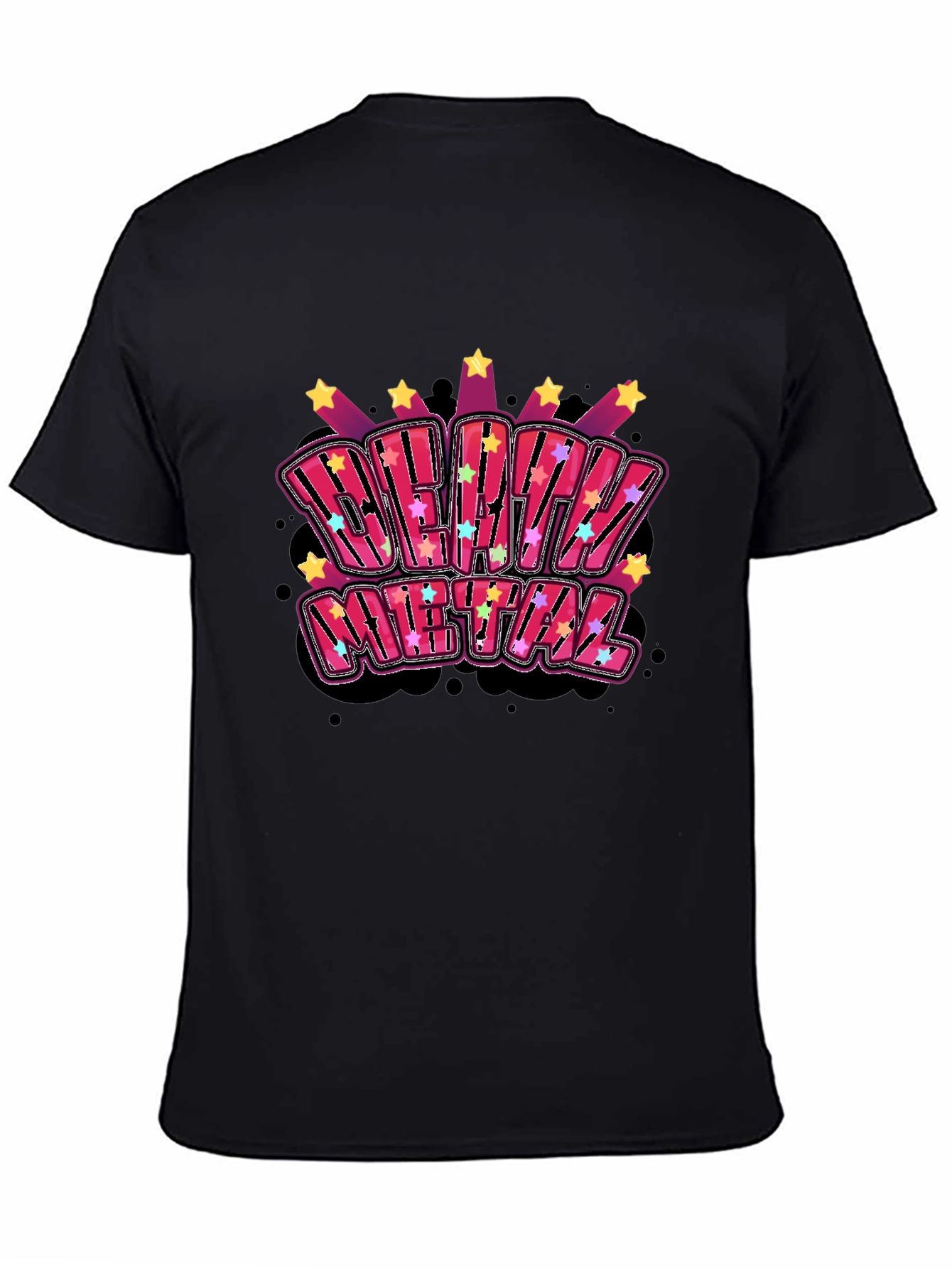 Death Metal Graphic Print Black T-Shirt