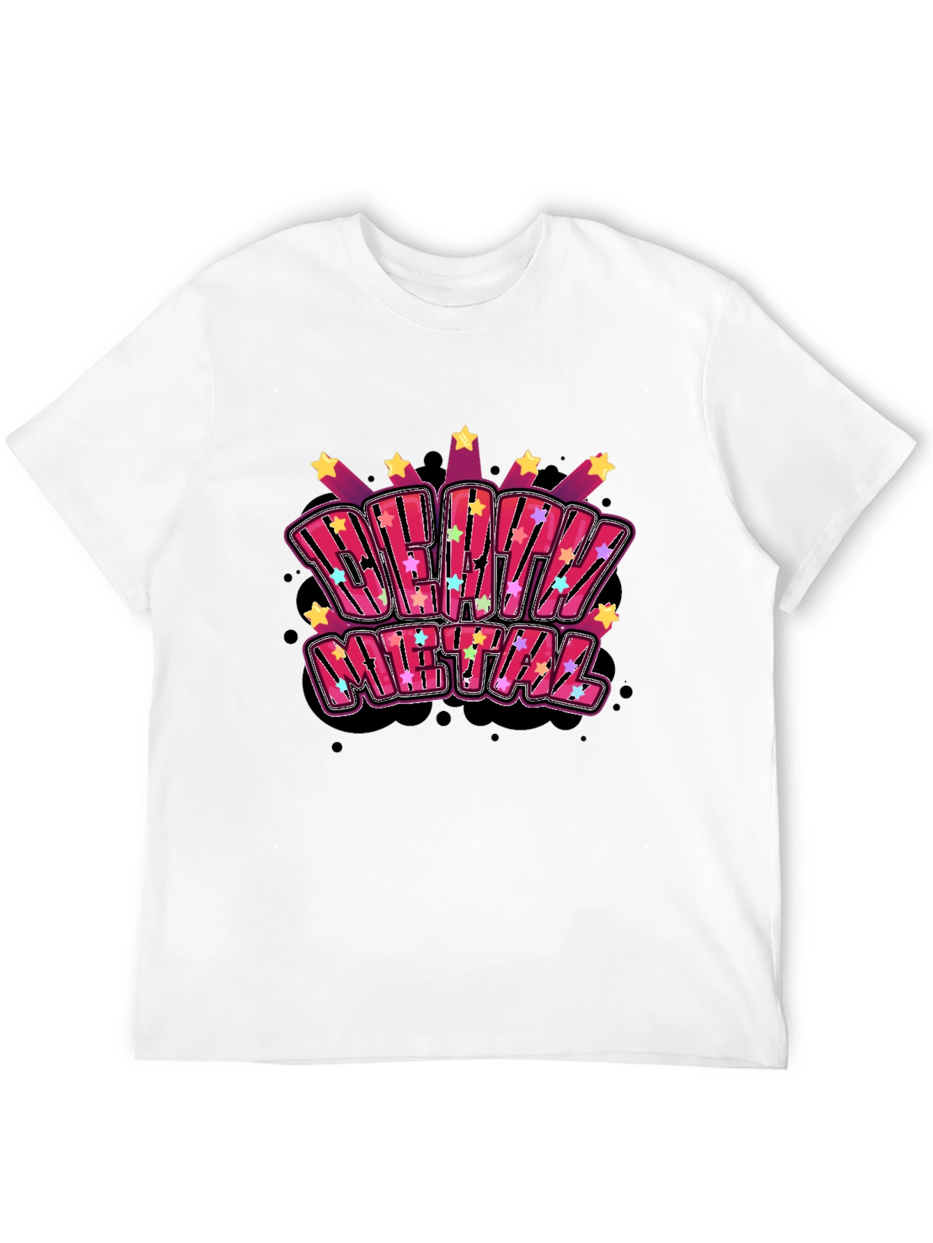 Death Metal Graphic Print Black T-Shirt