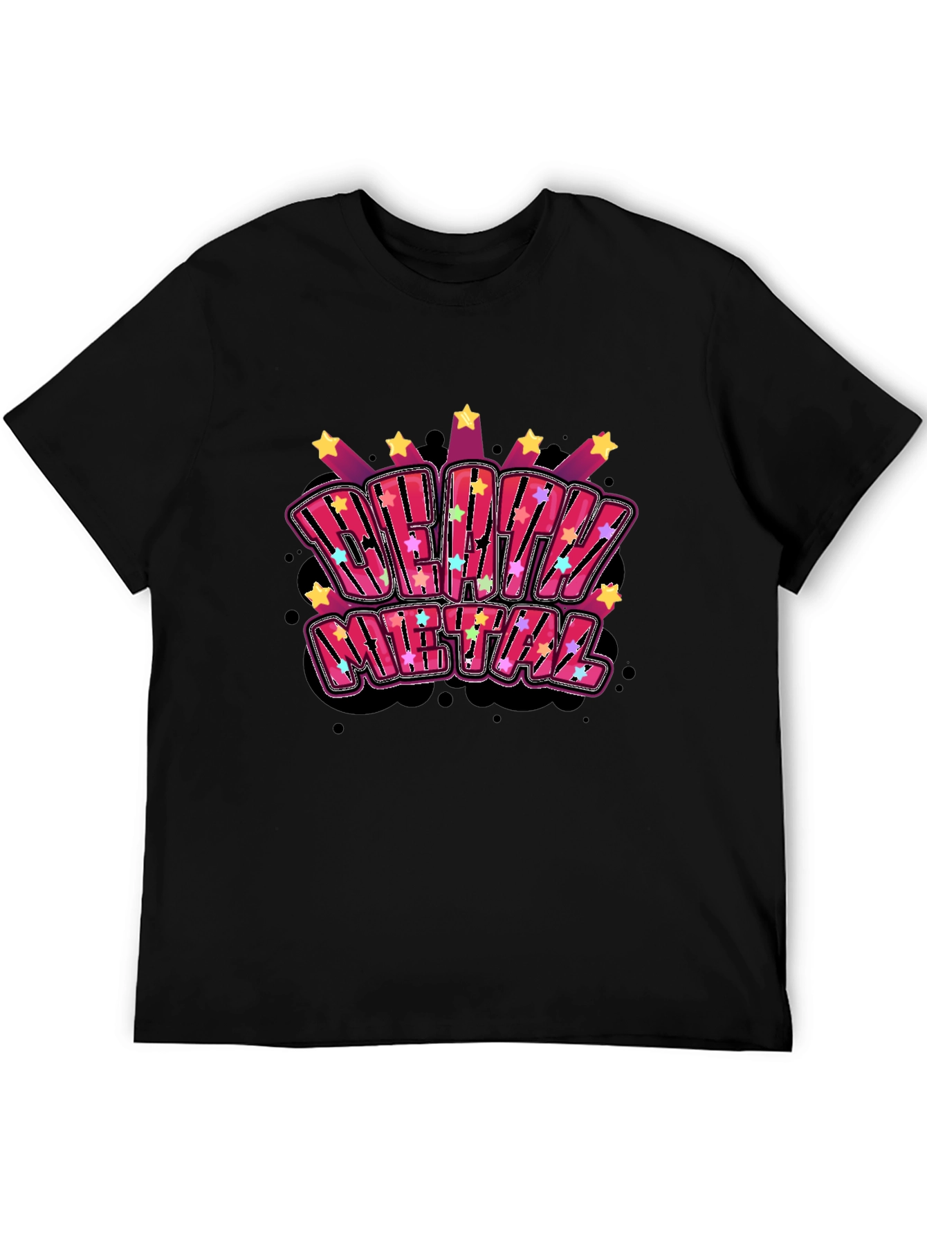 Death Metal Graphic Print Black T-Shirt