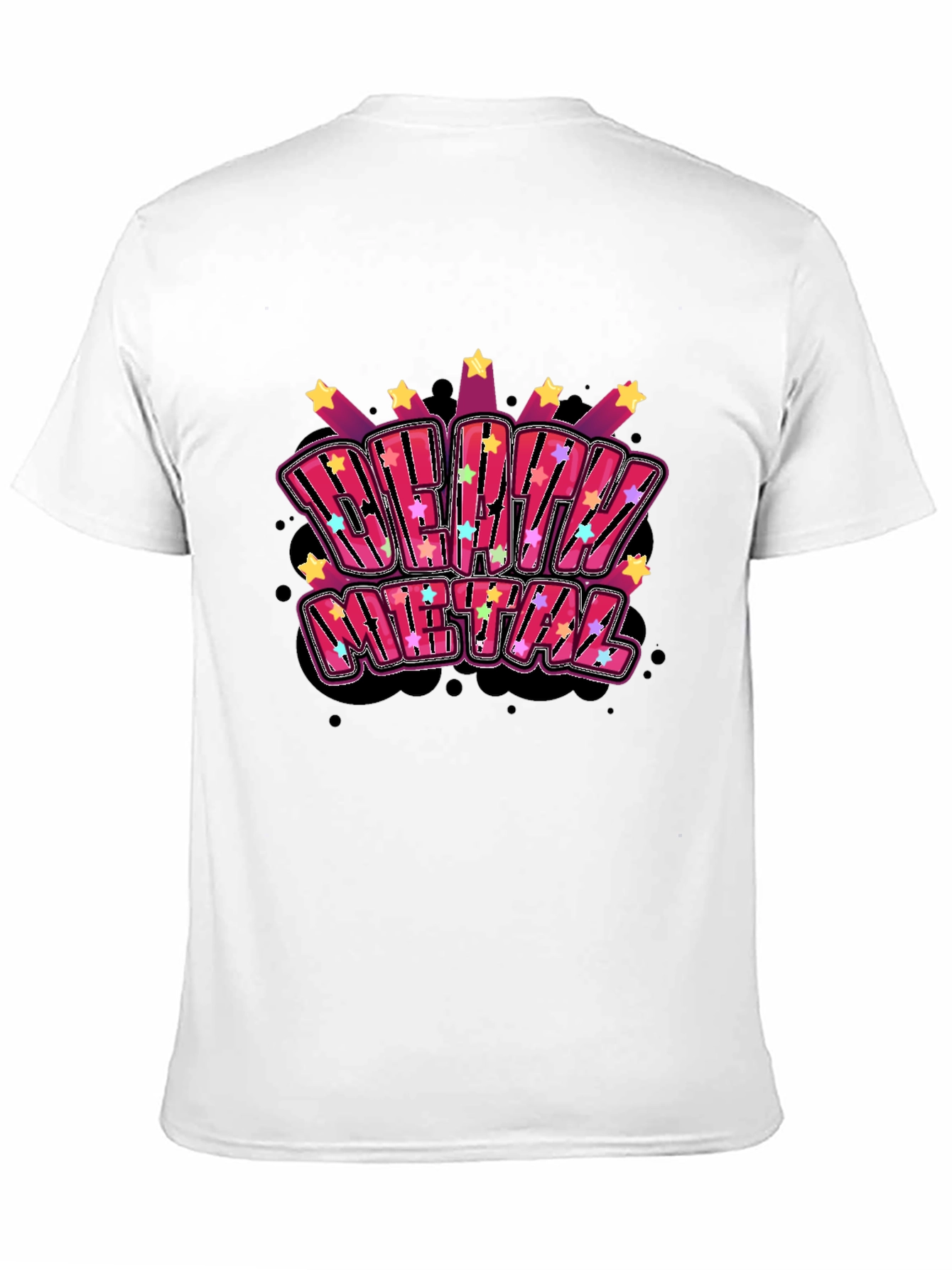 Death Metal Graphic Print Black T-Shirt