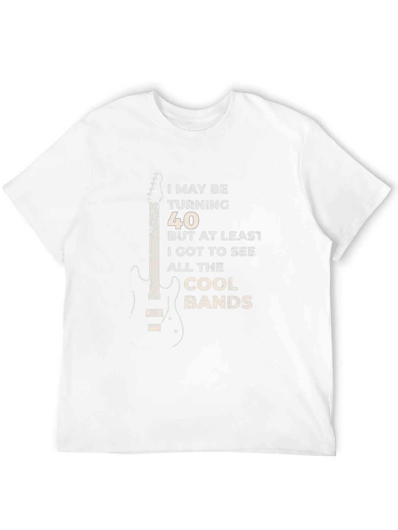 Turning 40 Cool Bands Guitar Graphic T-Shirt