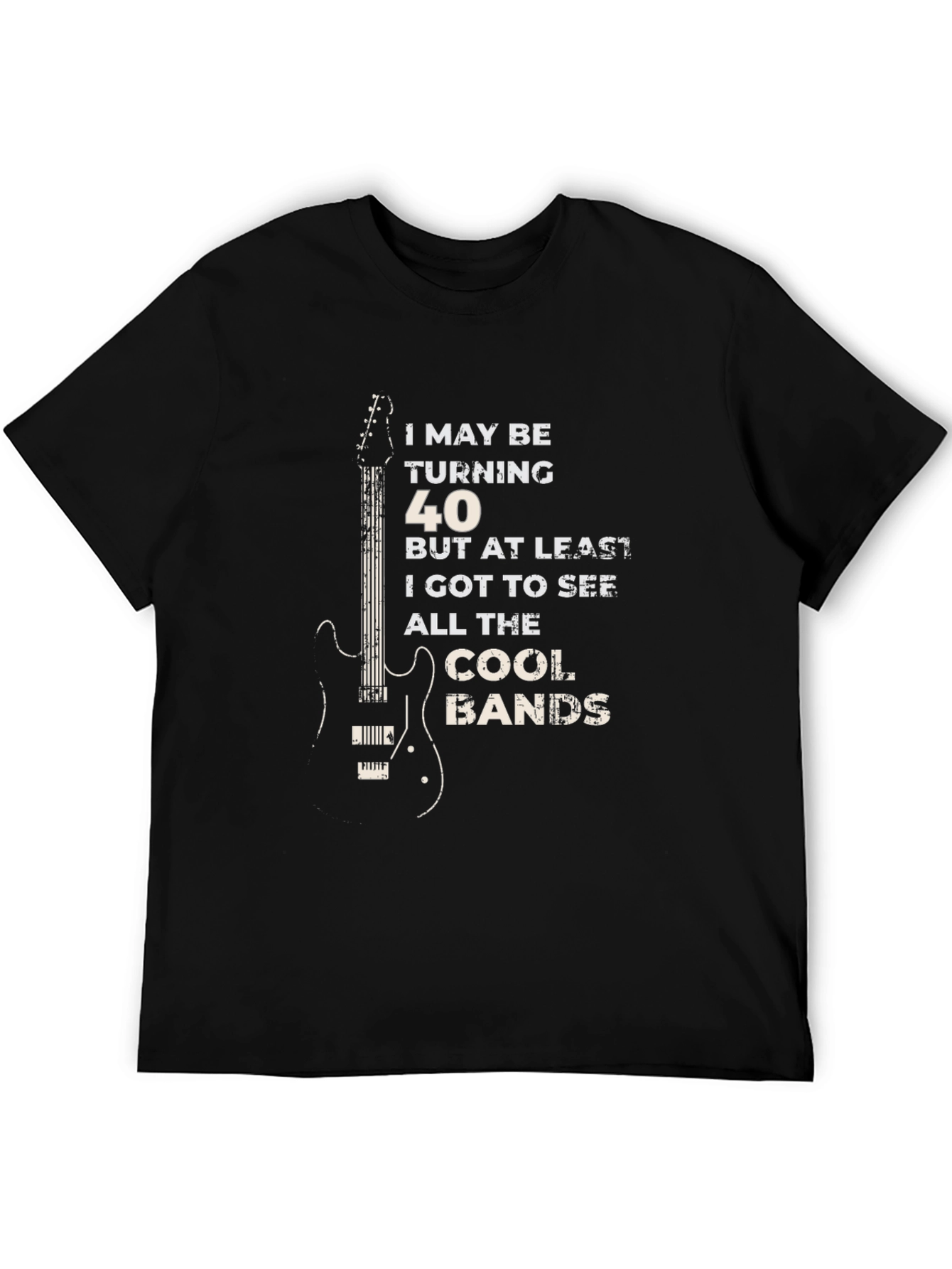 Turning 40 Cool Bands Guitar Graphic T-Shirt