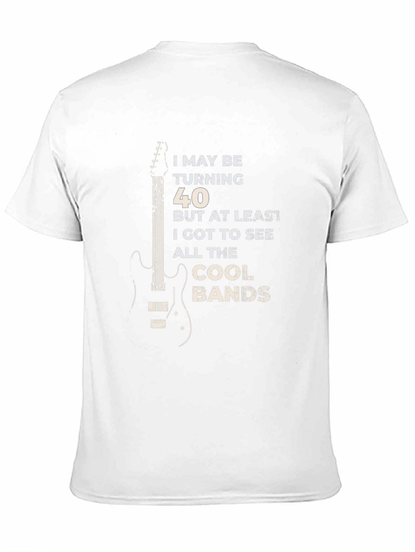 Turning 40 Cool Bands Guitar Graphic T-Shirt