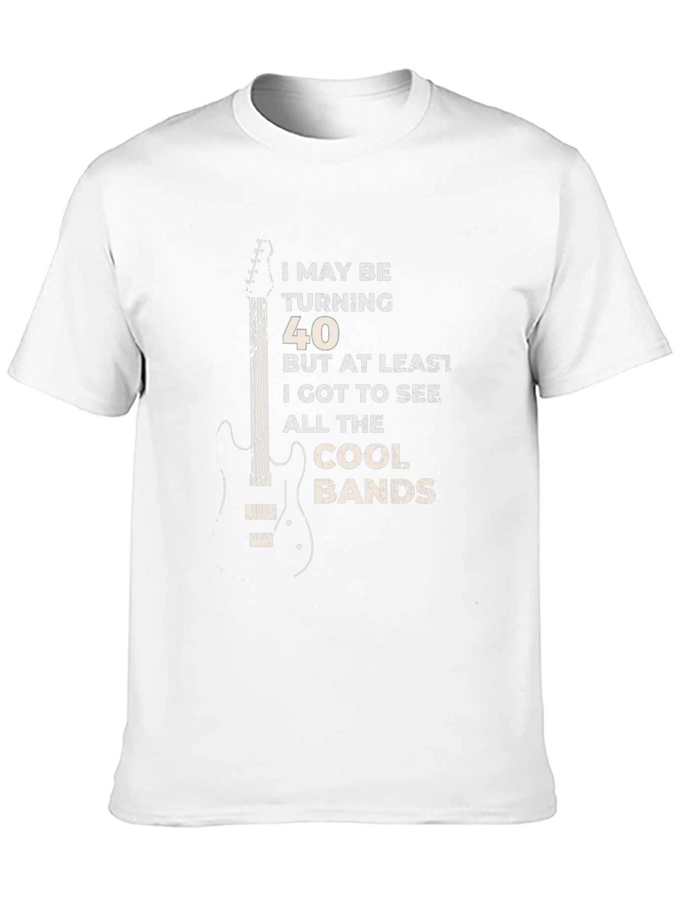 Turning 40 Cool Bands Guitar Graphic T-Shirt