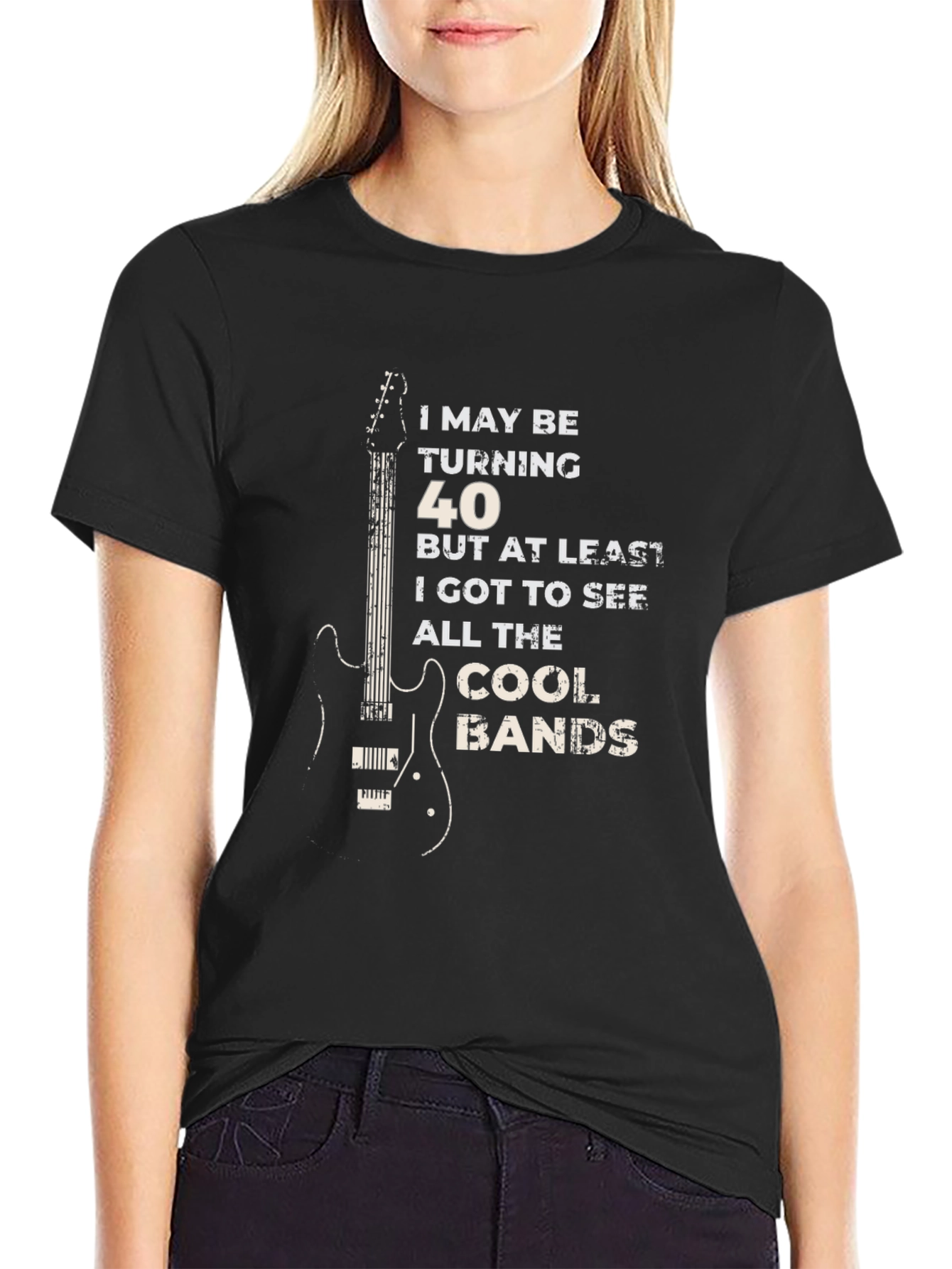 Turning 40 Cool Bands Guitar Graphic T-Shirt