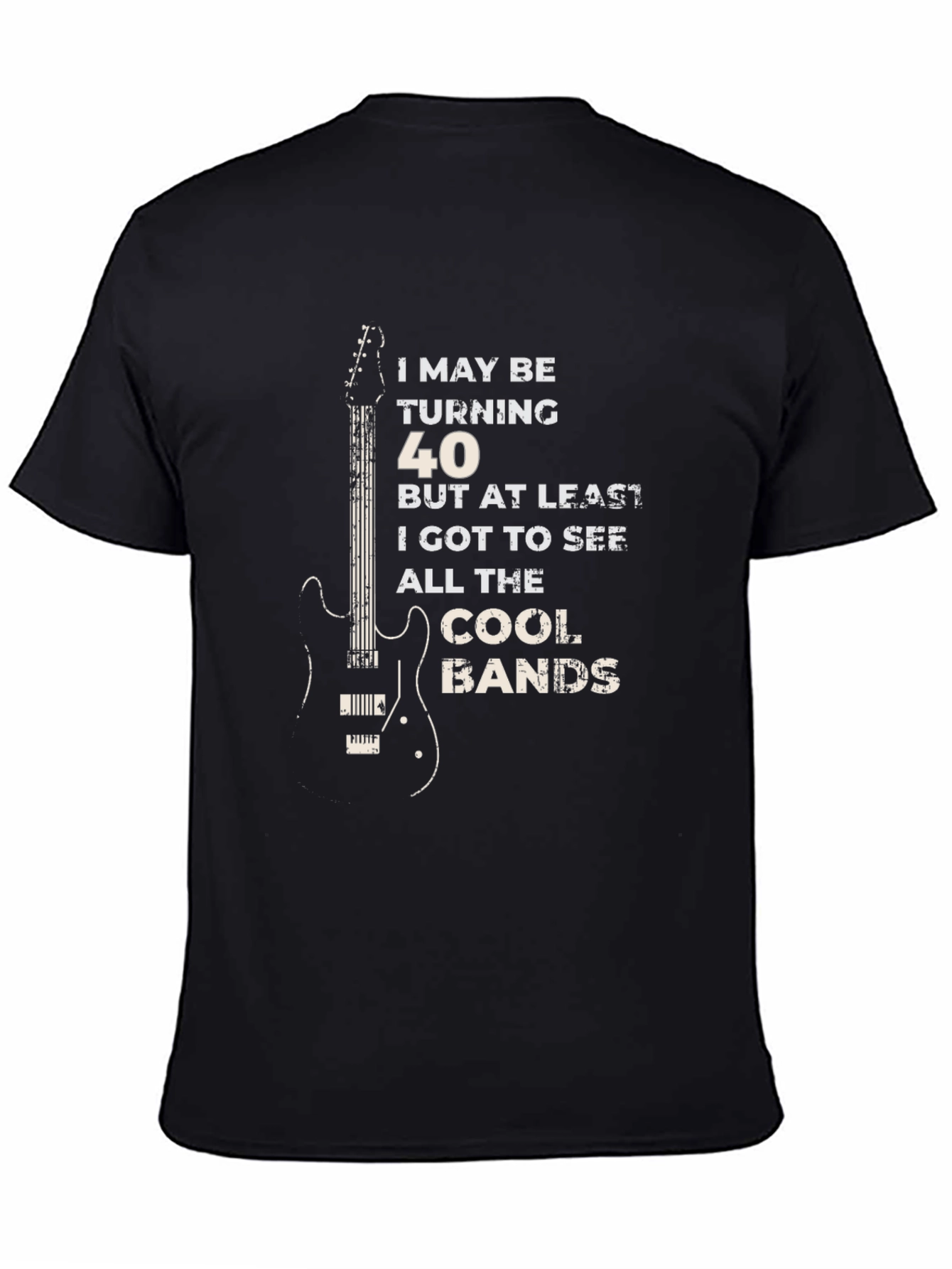 Turning 40 Cool Bands Guitar Graphic T-Shirt
