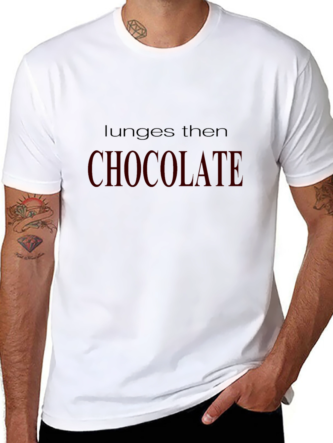 Lunge Then Chocolate T-Shirt - Gym & Foodie Fun!