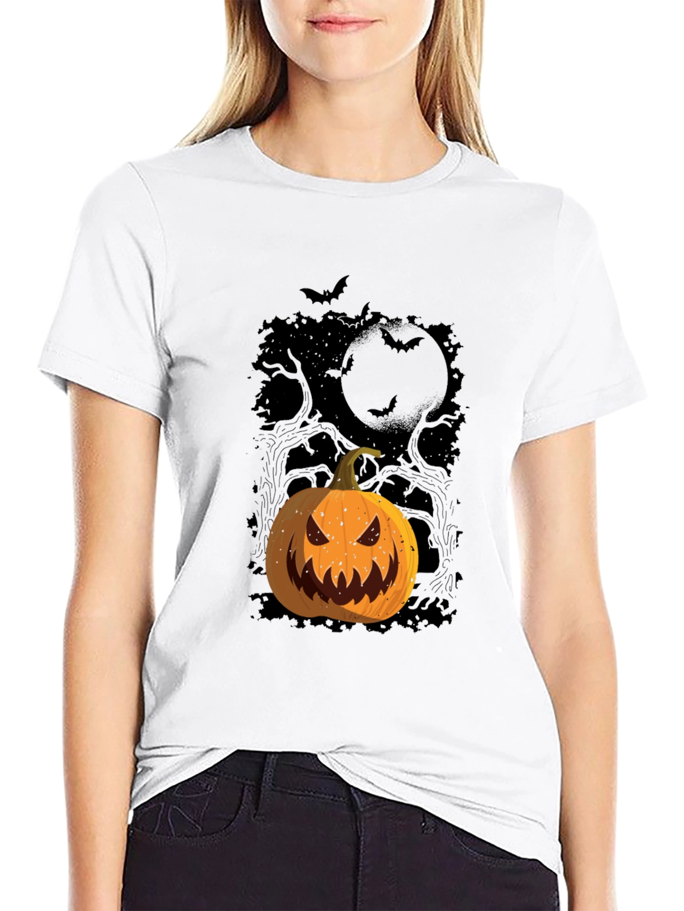 Halloween Pumpkin Graphic Tee - Spooky Season Shirt