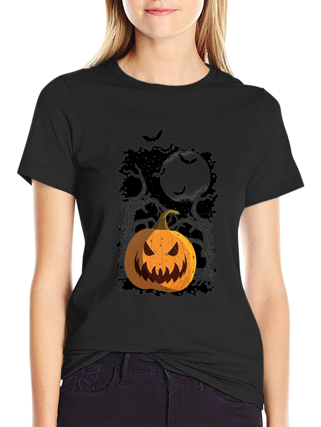 Halloween Pumpkin Graphic Tee - Spooky Season Shirt
