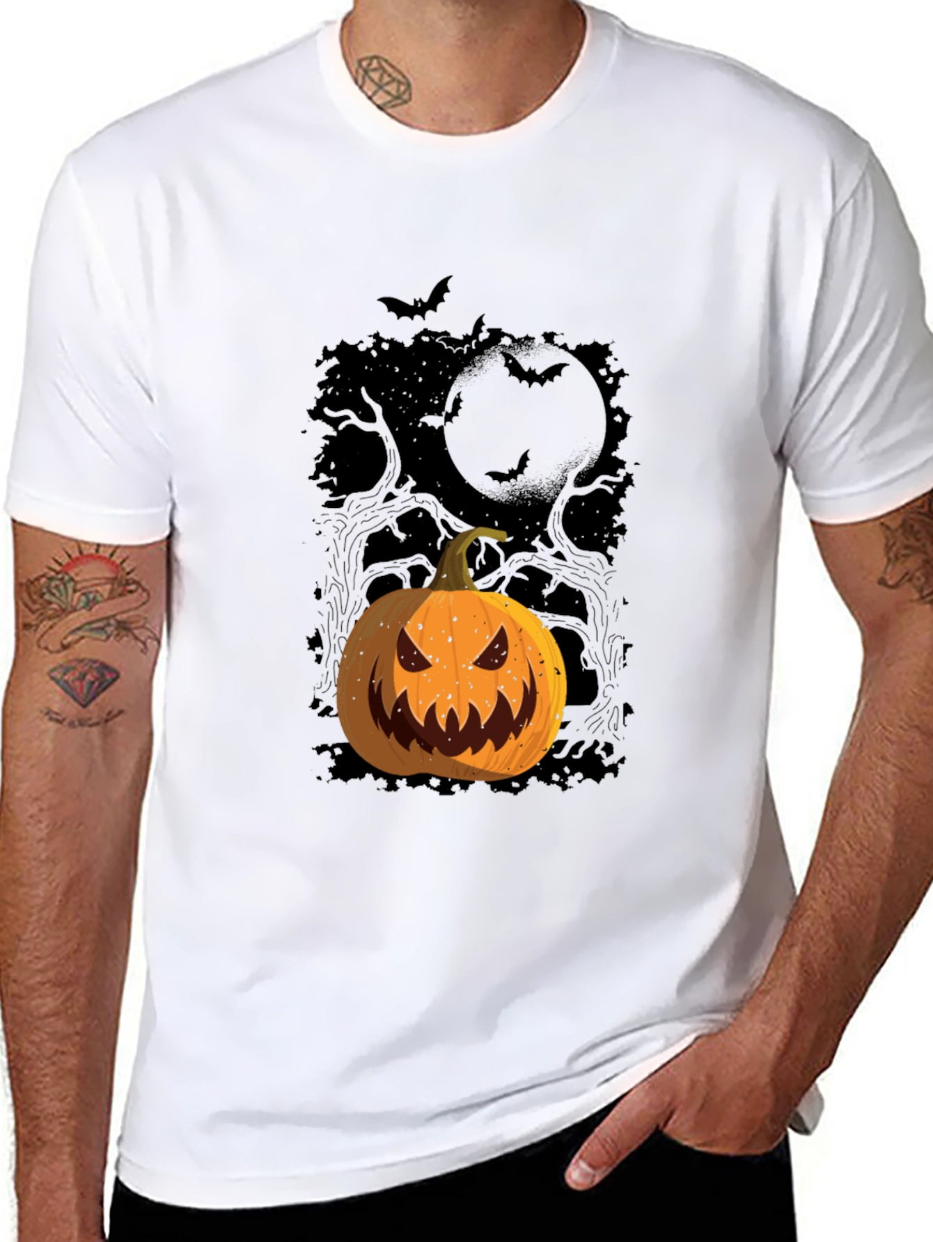 Halloween Pumpkin Graphic Tee - Spooky Season Shirt