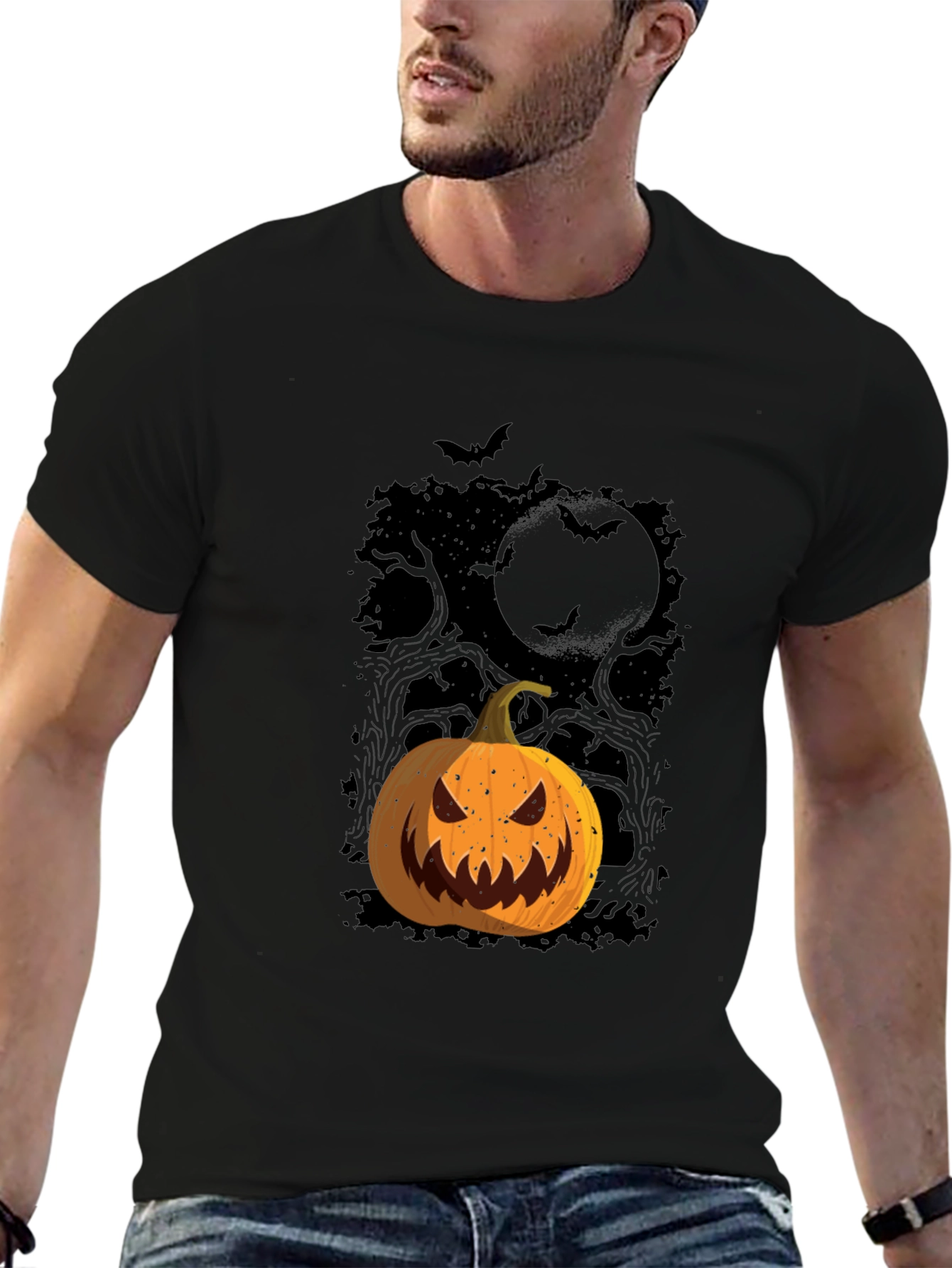 Halloween Pumpkin Graphic Tee - Spooky Season Shirt