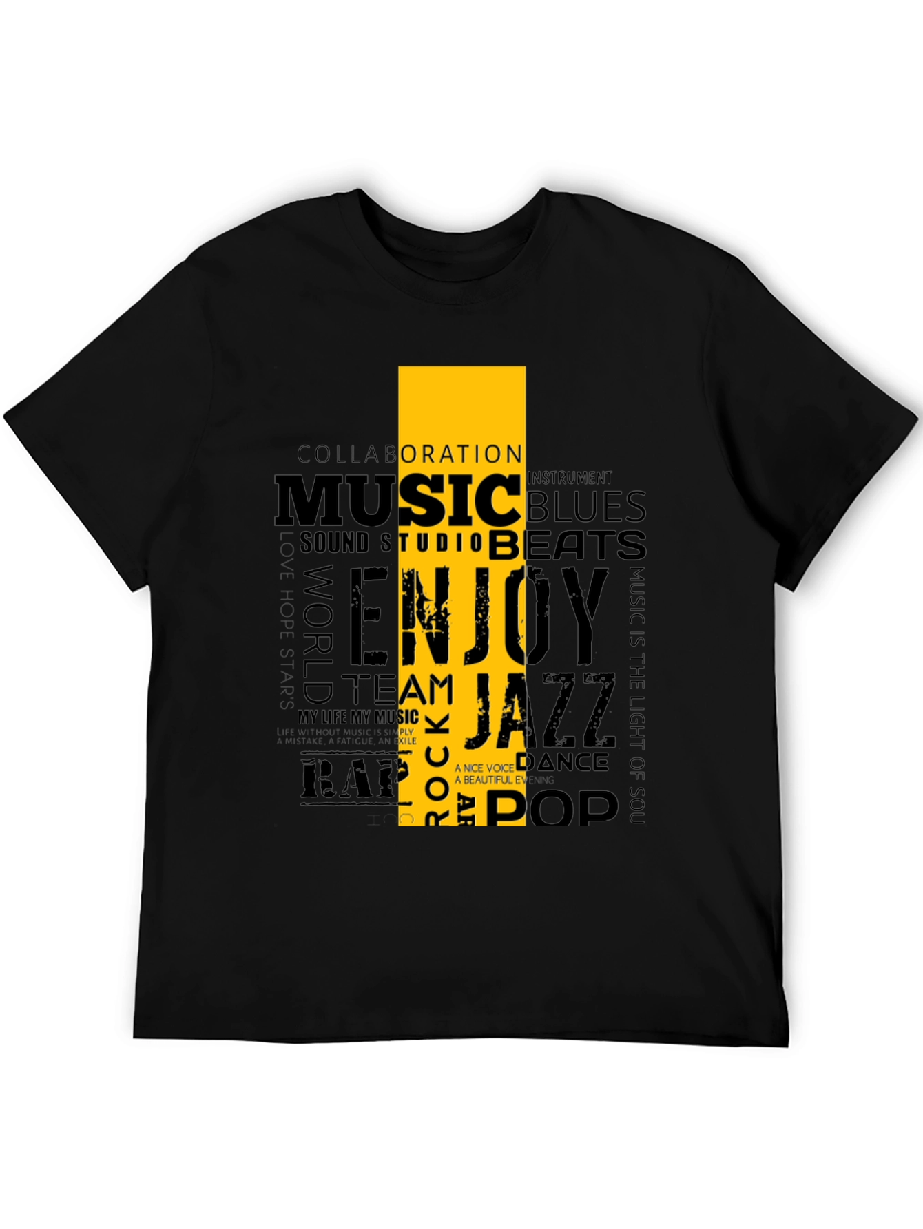 Music Lover Graphic T-Shirt - Black