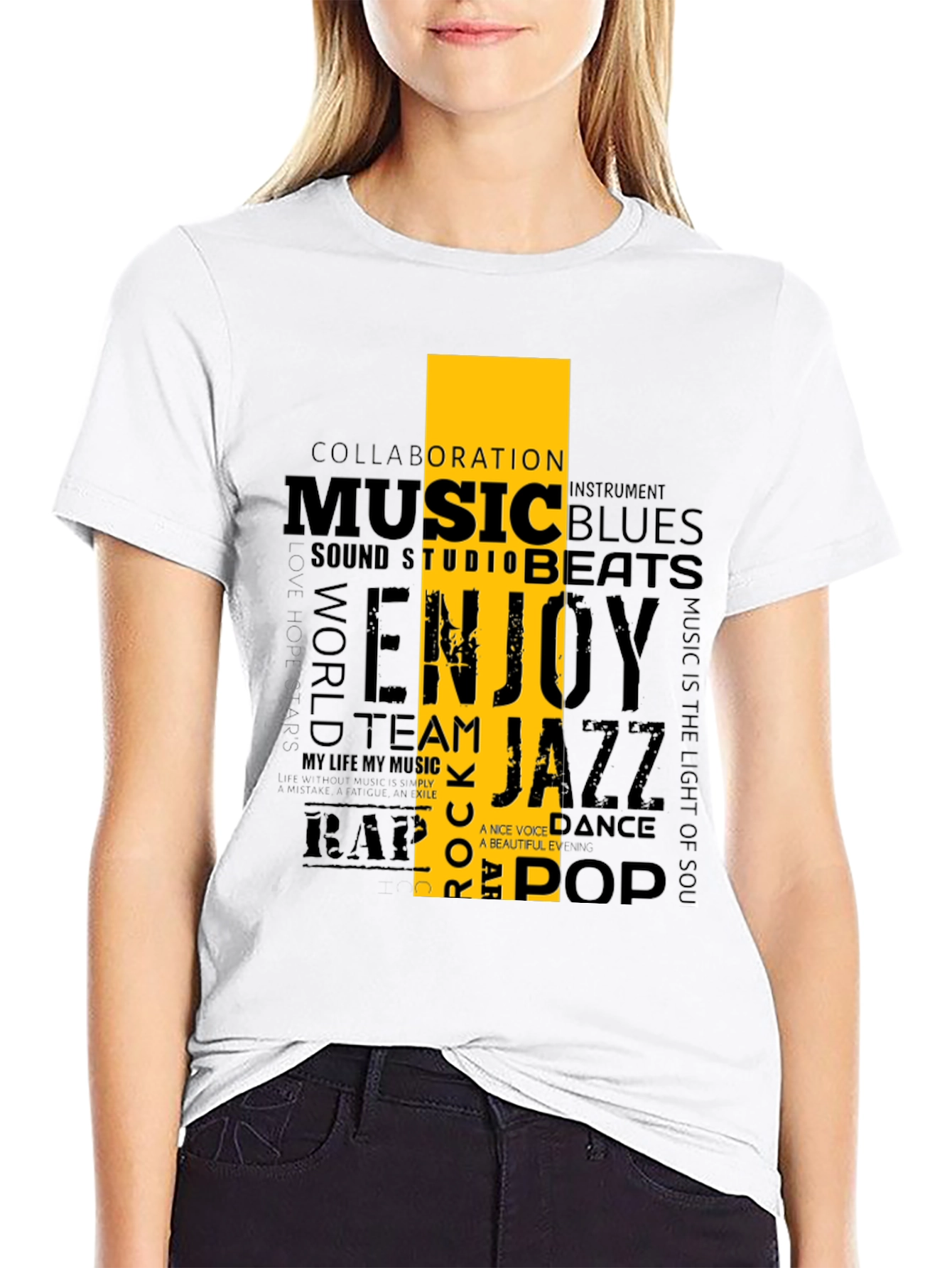 Music Lover Graphic T-Shirt - Black