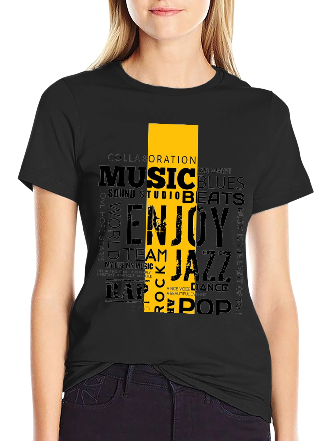 Music Lover Graphic T-Shirt - Black