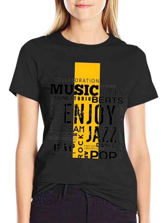 Music Lover Graphic T-Shirt - Black