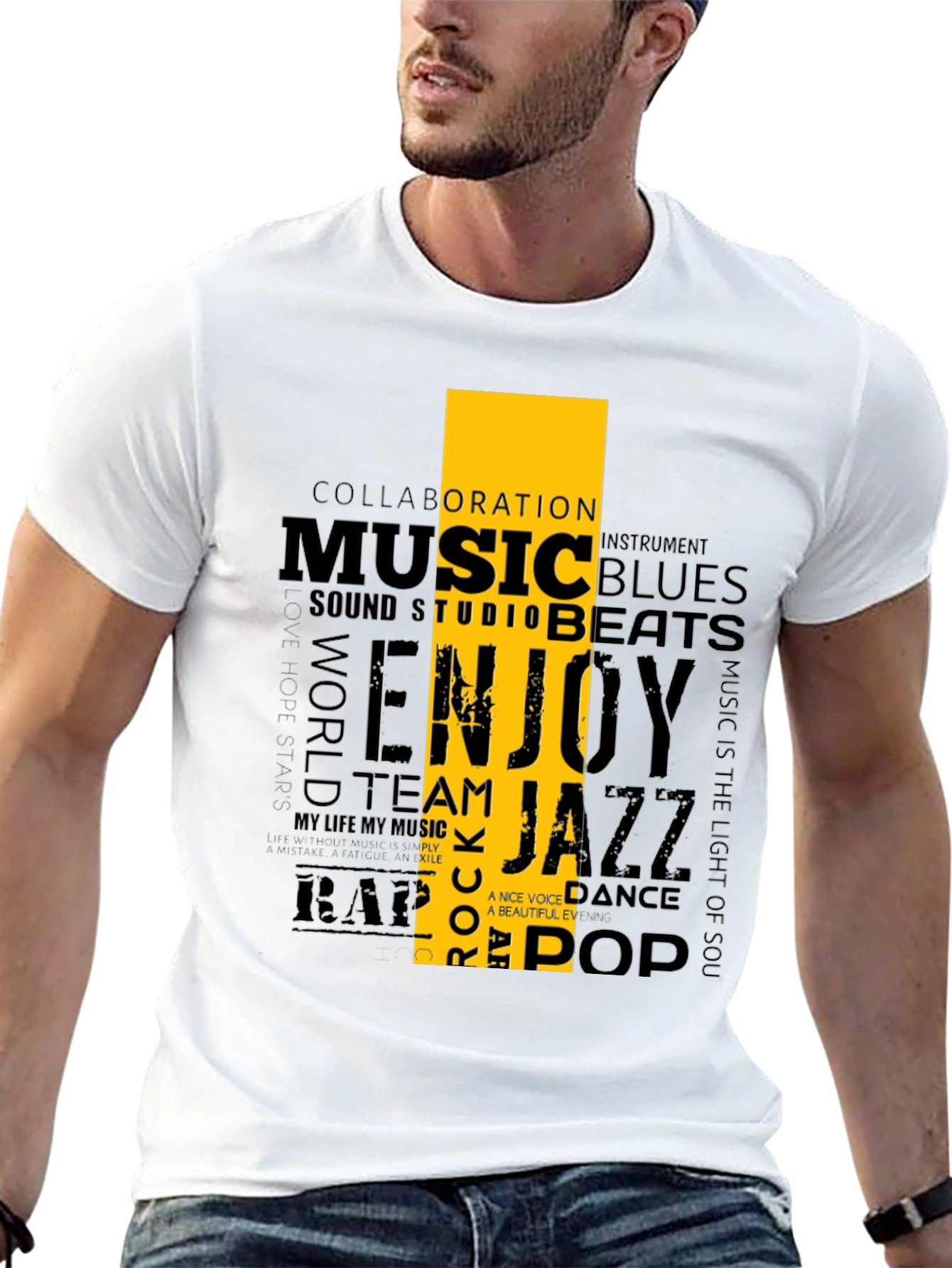 Music Lover Graphic T-Shirt - Black