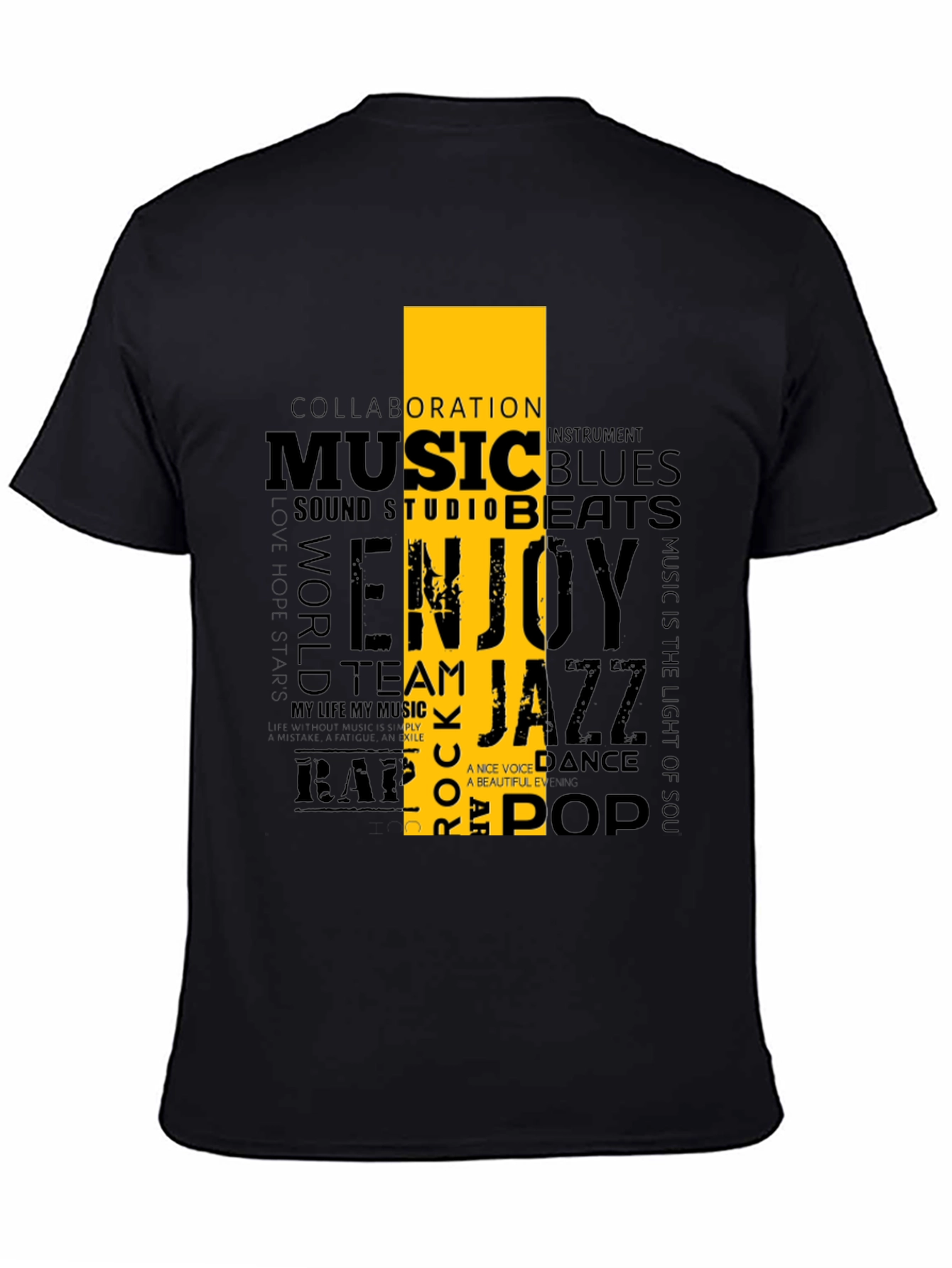 Music Lover Graphic T-Shirt - Black