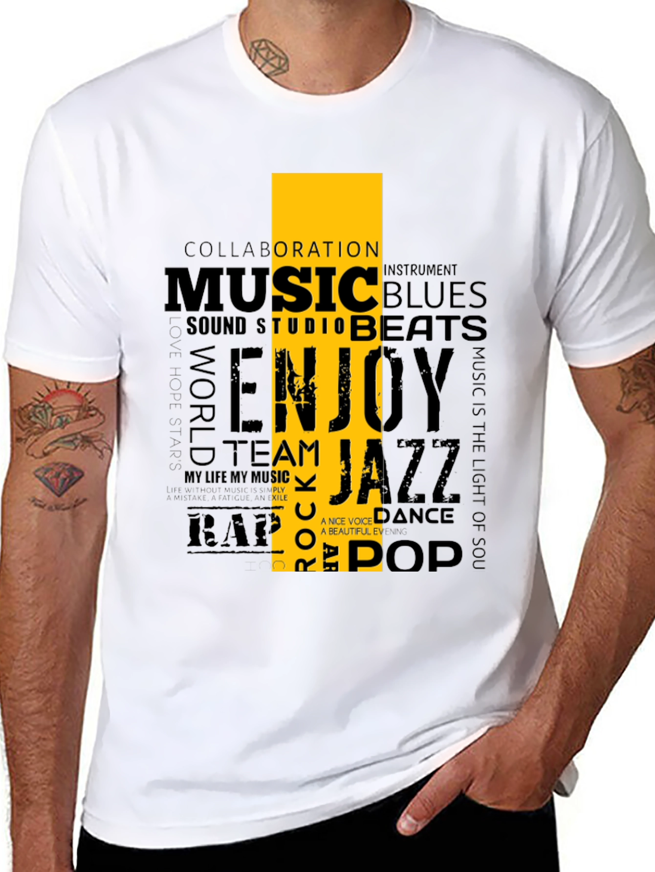 Music Lover Graphic T-Shirt - Black