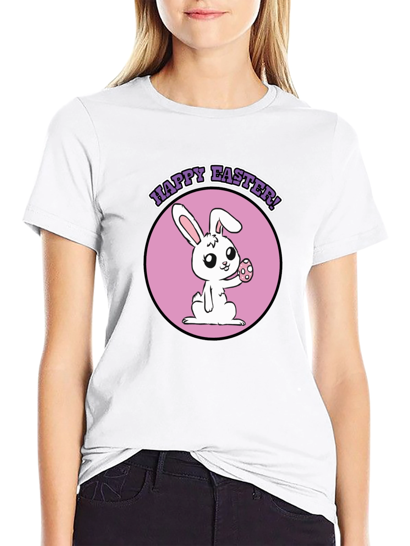 Happy Easter Bunny T-Shirt Cute Cartoon Holiday Tee