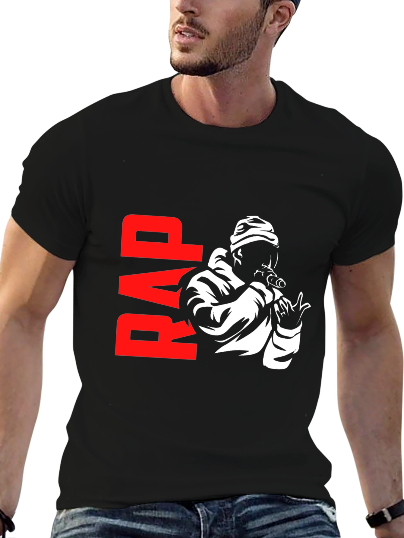 Rap Music T-Shirt - Black Hip Hop Style Tee