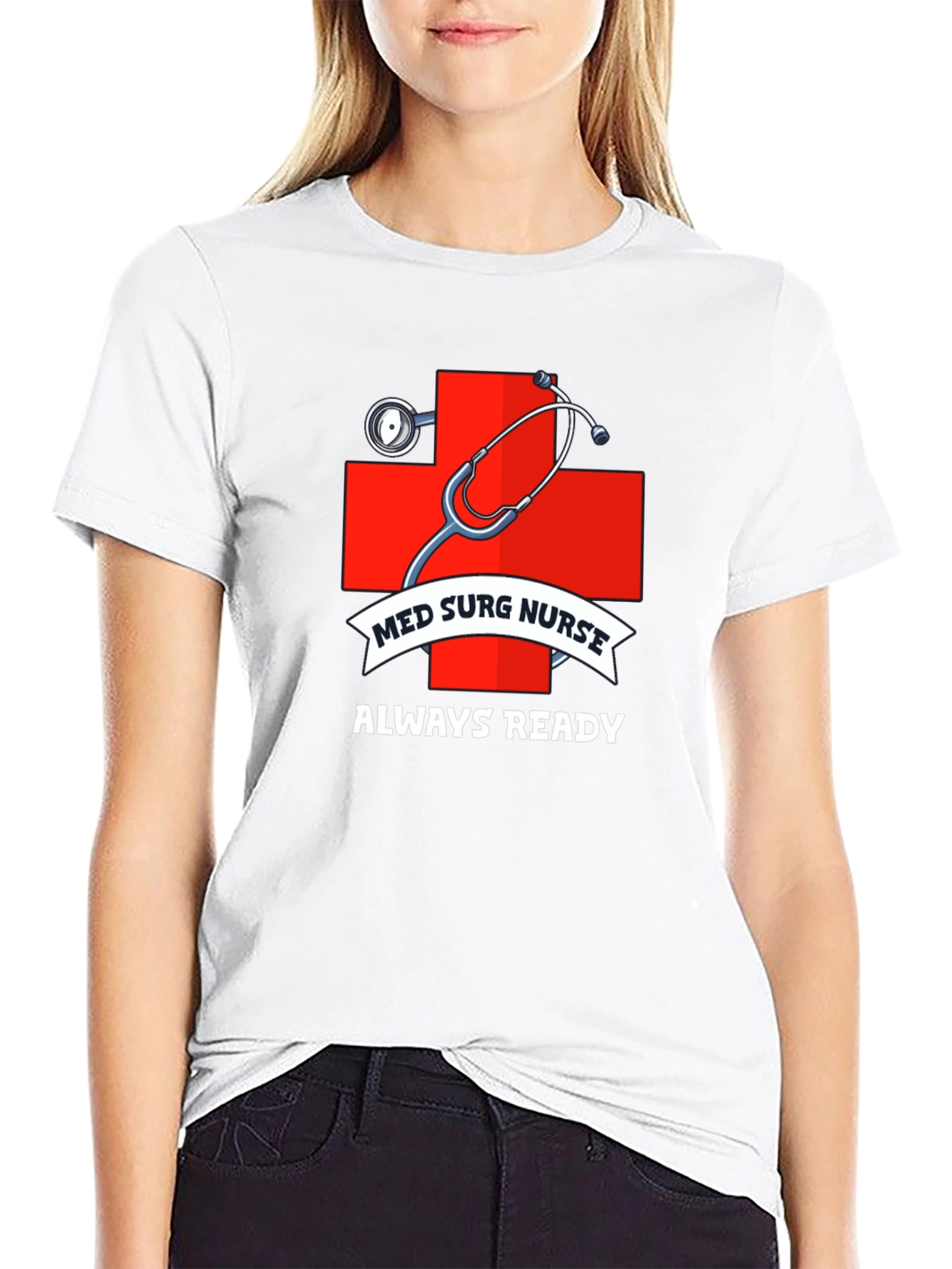 Med Surg Nurse Always Ready Black T-Shirt