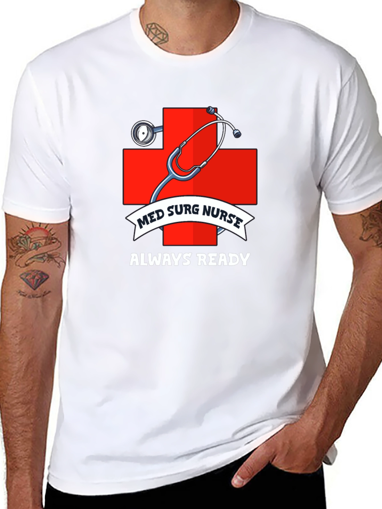 Med Surg Nurse Always Ready Black T-Shirt