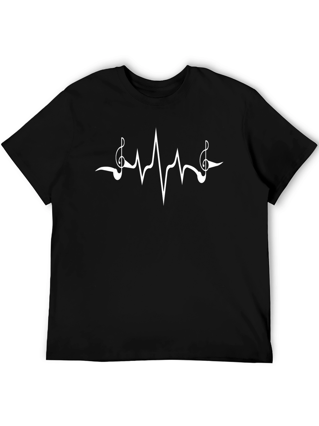 Music Heartbeat T-Shirt - Black