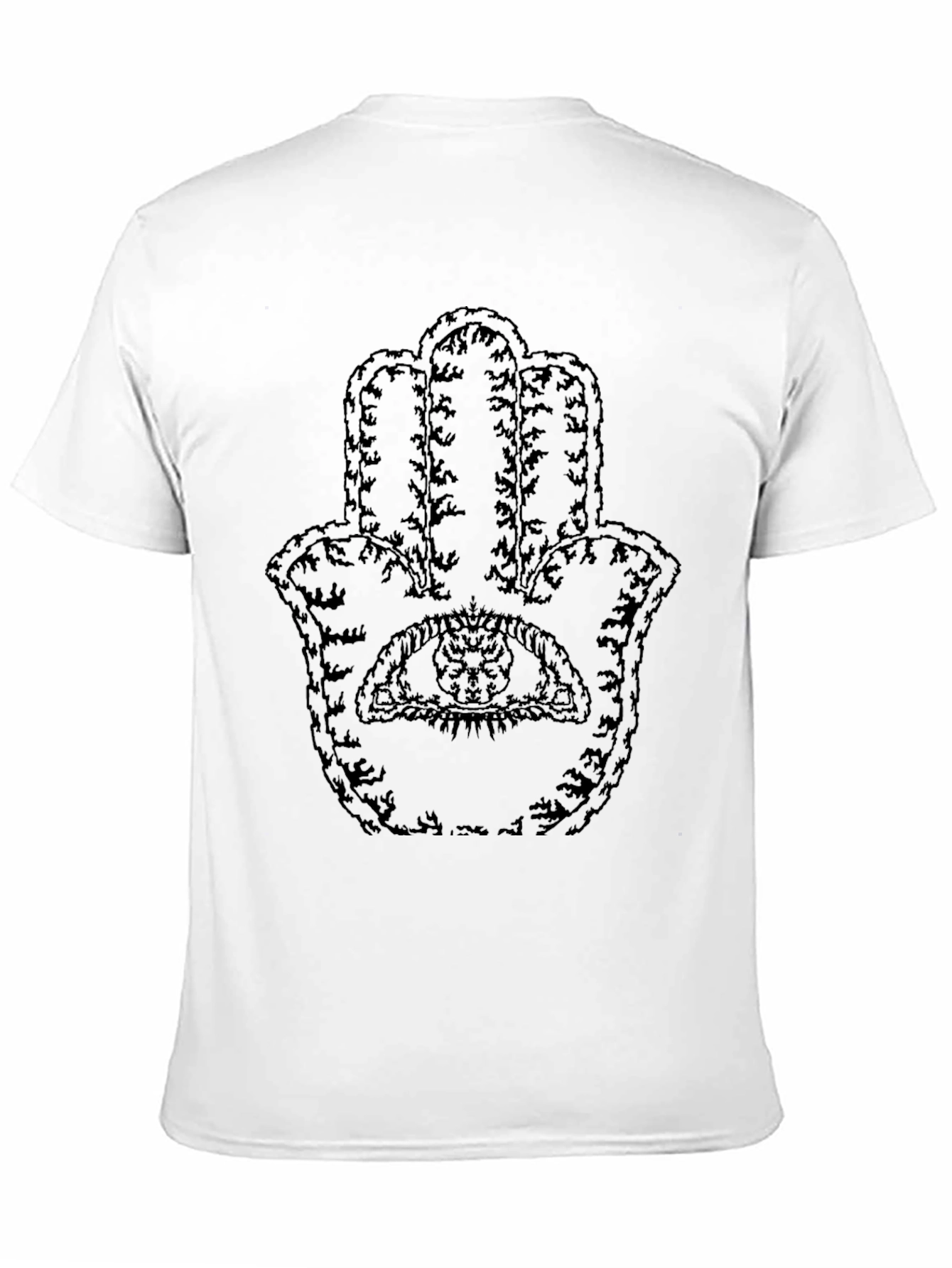 Hamsa Hand Graphic Tee - Unisex Black Cotton T-Shirt
