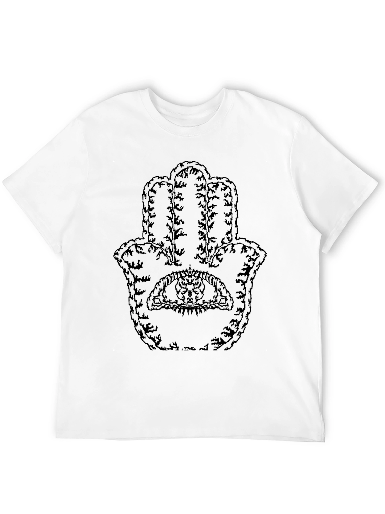 Hamsa Hand Graphic Tee - Unisex Black Cotton T-Shirt