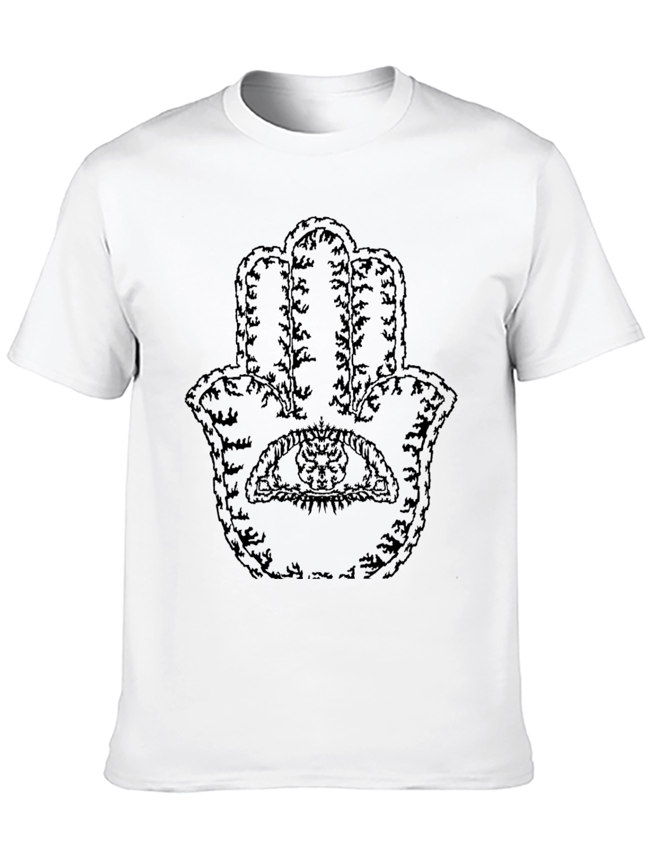 Hamsa Hand Graphic Tee - Unisex Black Cotton T-Shirt