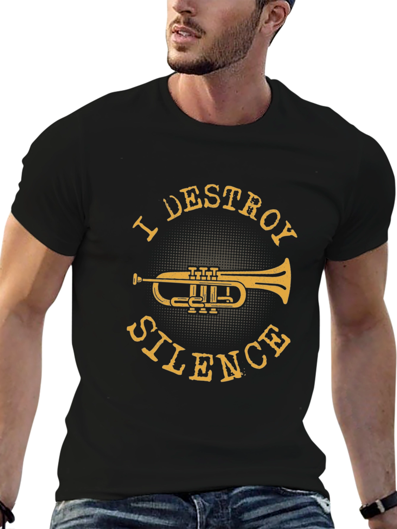 I Destroy Silence Trumpet Graphic T-Shirt