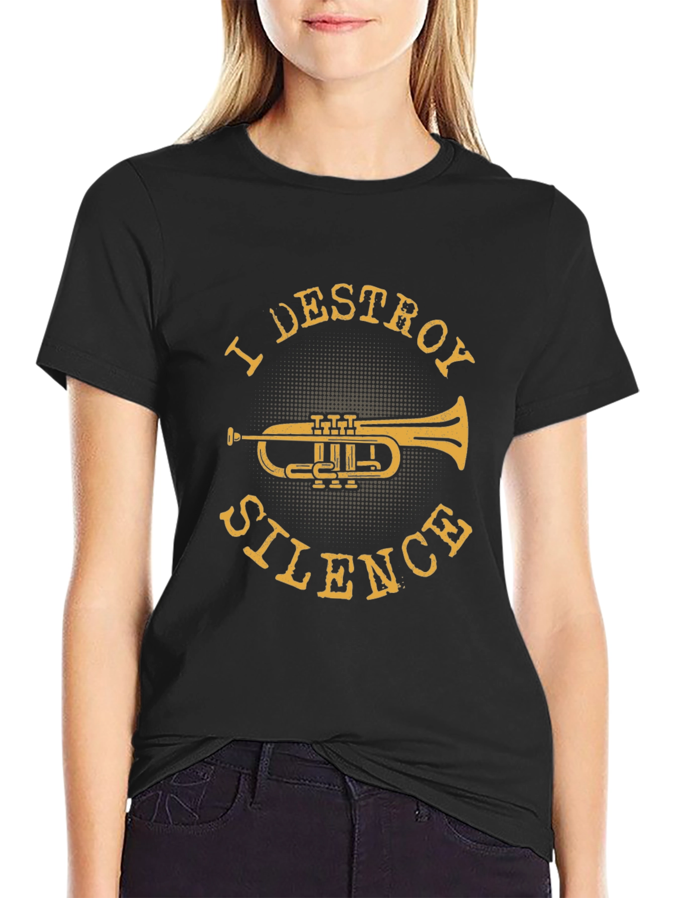 I Destroy Silence Trumpet Graphic T-Shirt